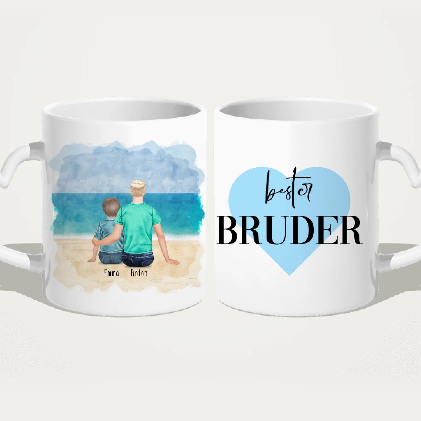 Personalisierte Tasse - 1 Teenager (m) + 1 Kind (m/w)