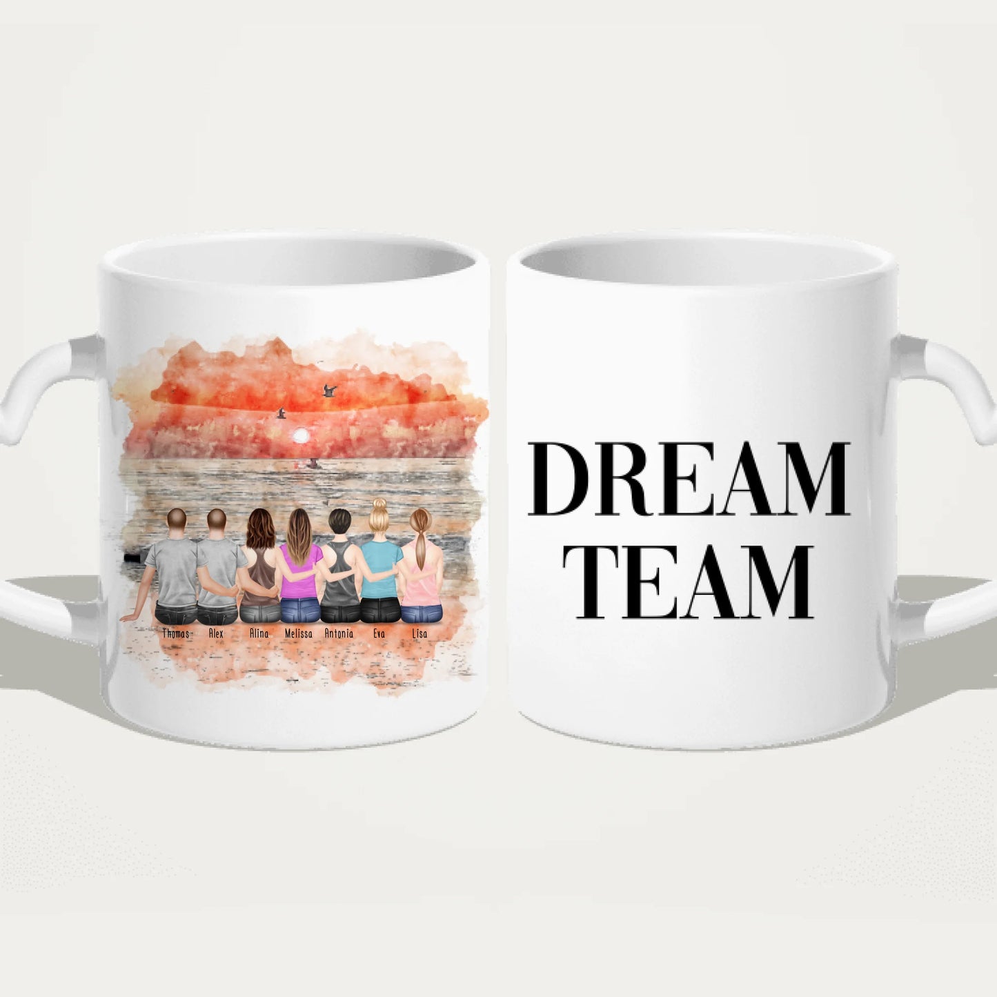 Personalisierte Tasse - Beste Freunde - 5 Frauen + 2 Männer