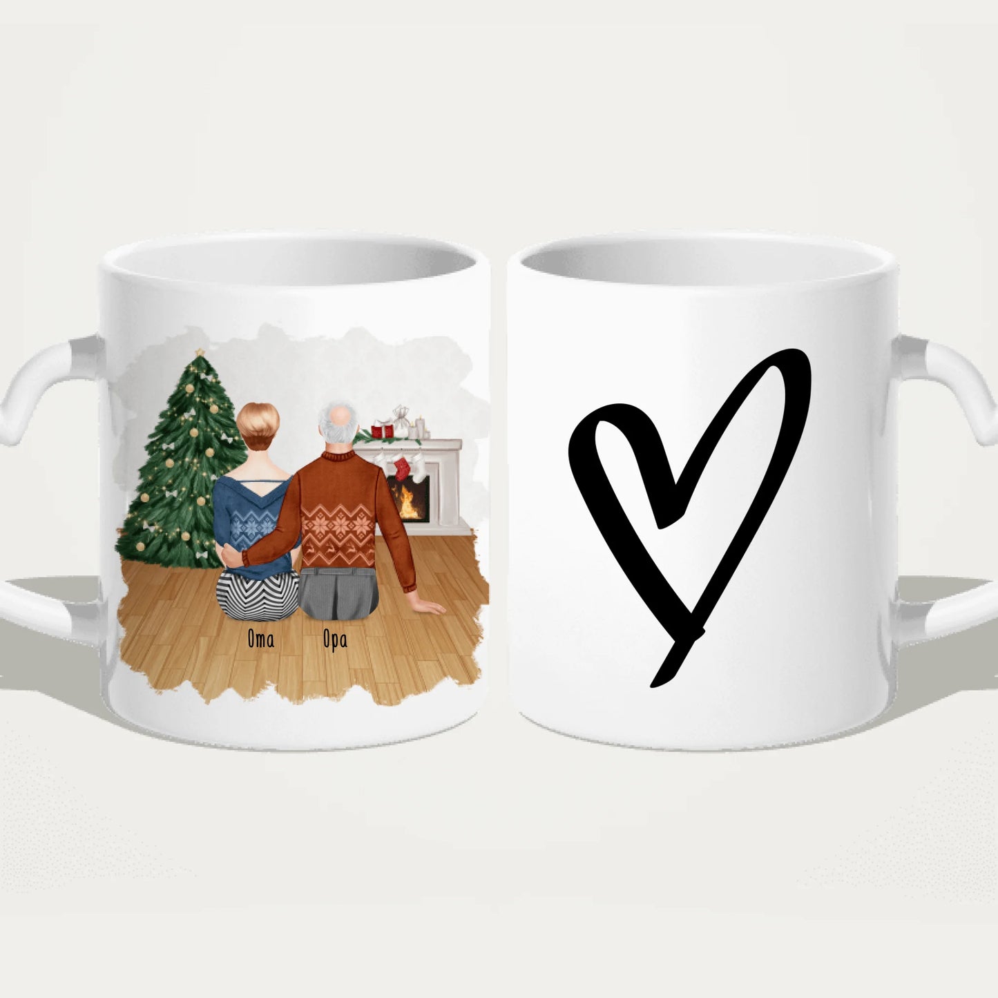 Personalisierte Tasse mit Oma und Opa - Weihnachtstasse