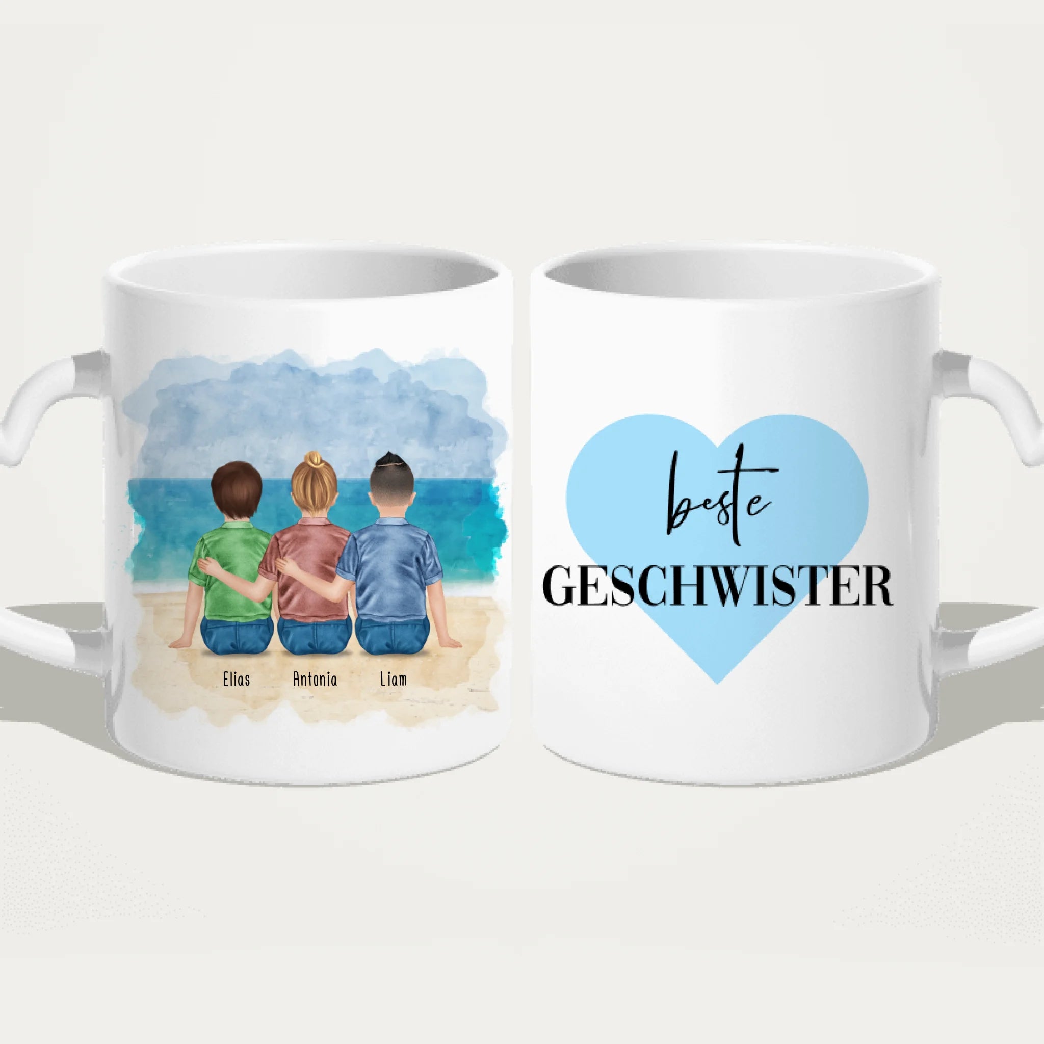 Personalisierte Tasse - Beste Geschwister (3 Kinder)