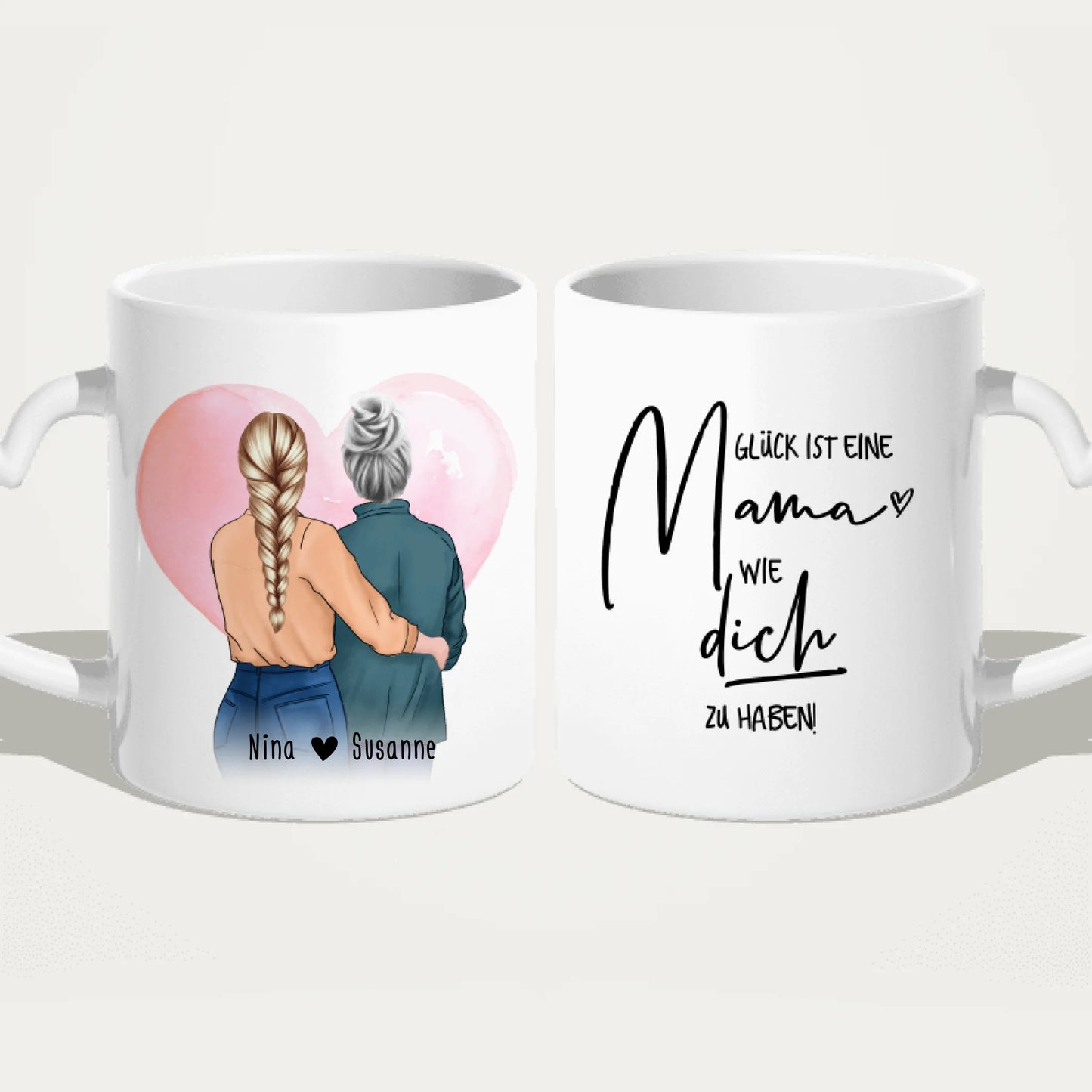 Personalisierte Tasse - Mutter/Mama + Tochter (stehend)