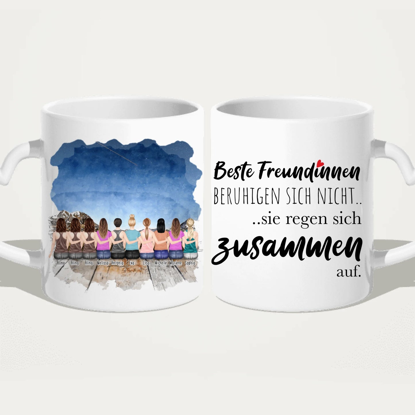 Personalisierte Tasse für Beste Freundinnen (10 Freundinnen)