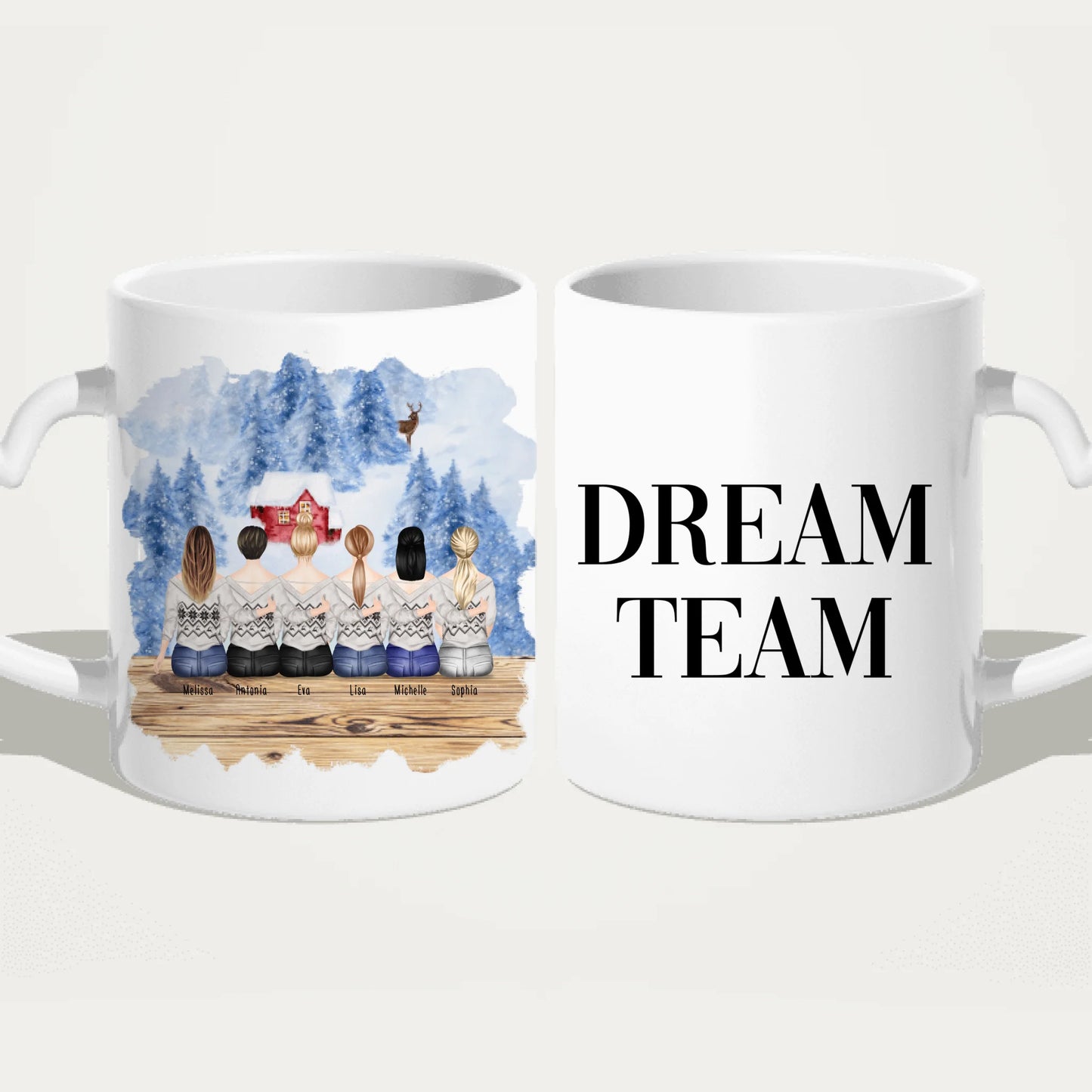 Personalisierte Tasse für Beste Freundinnen (6 Freundinnen) - Weihnachtstasse