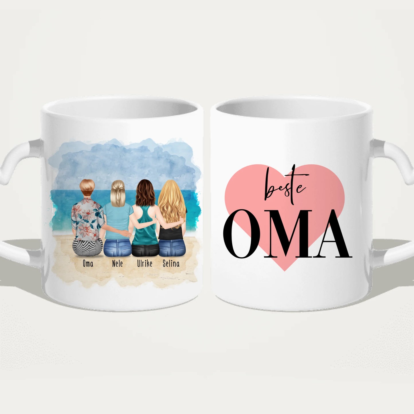 Personalisierte Tasse für Oma (3 Frauen + 1 Oma)