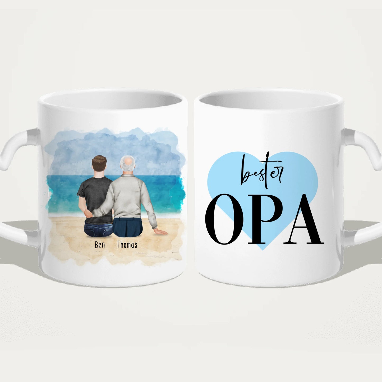 Personalisierte Tasse für Opa (1 Mann + 1 Opa)