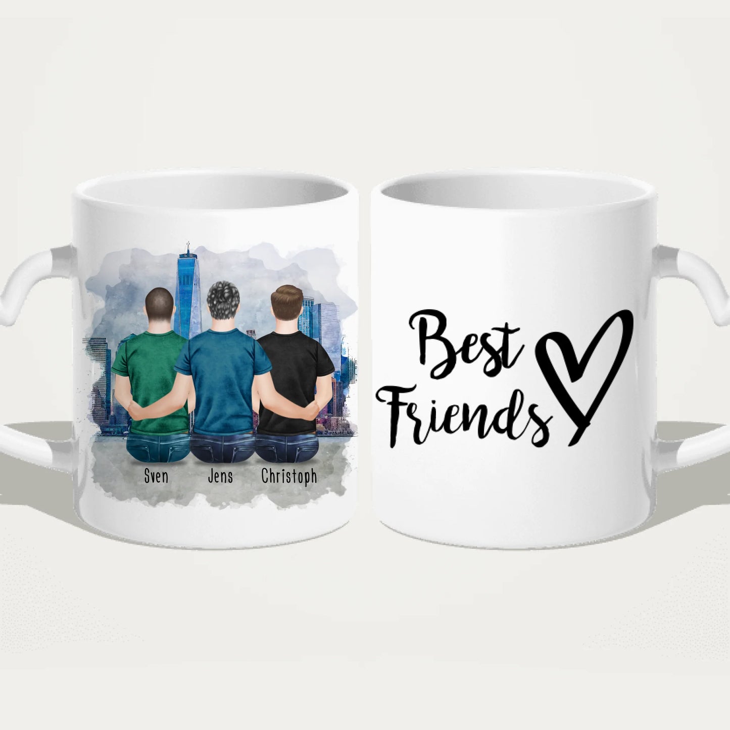 Personalisierte Tasse - Beste Freunde (3 Männer)