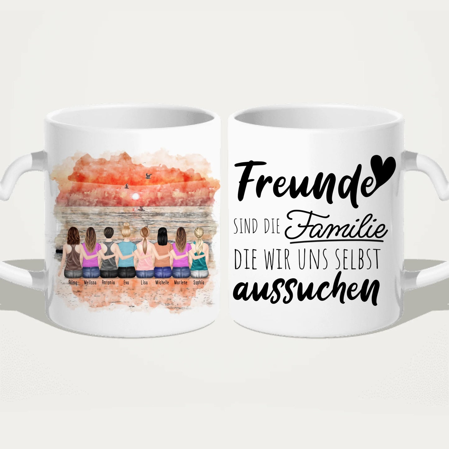 Personalisierte Tasse für Beste Freundinnen (8 Freundinnen)