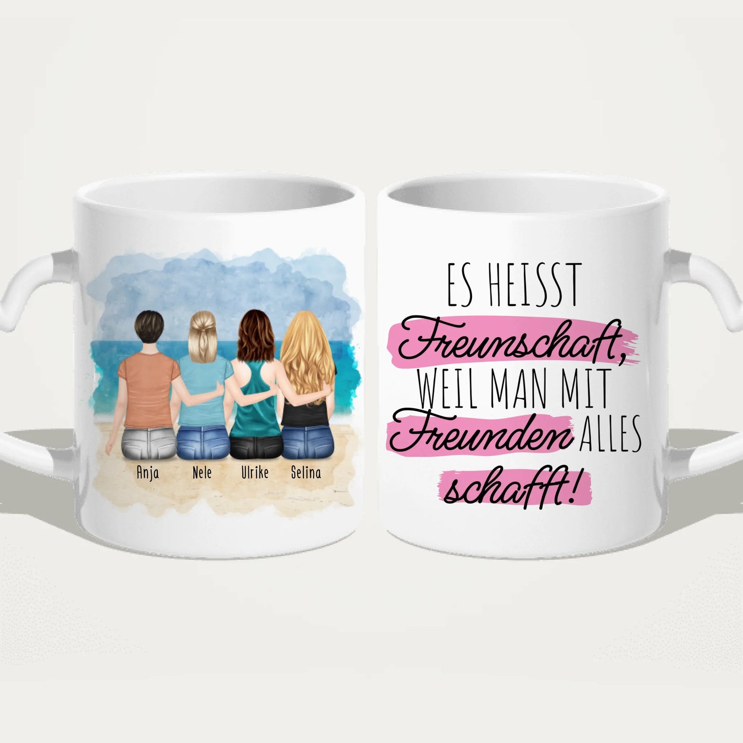 Personalisierte Tasse für Beste Freundinnen (4 Freundinnen)