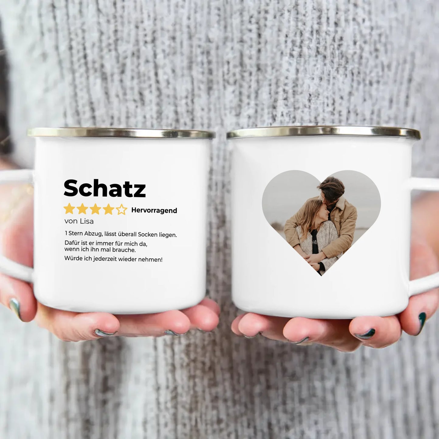 Personalisierte Tasse - Bewertung für Partner