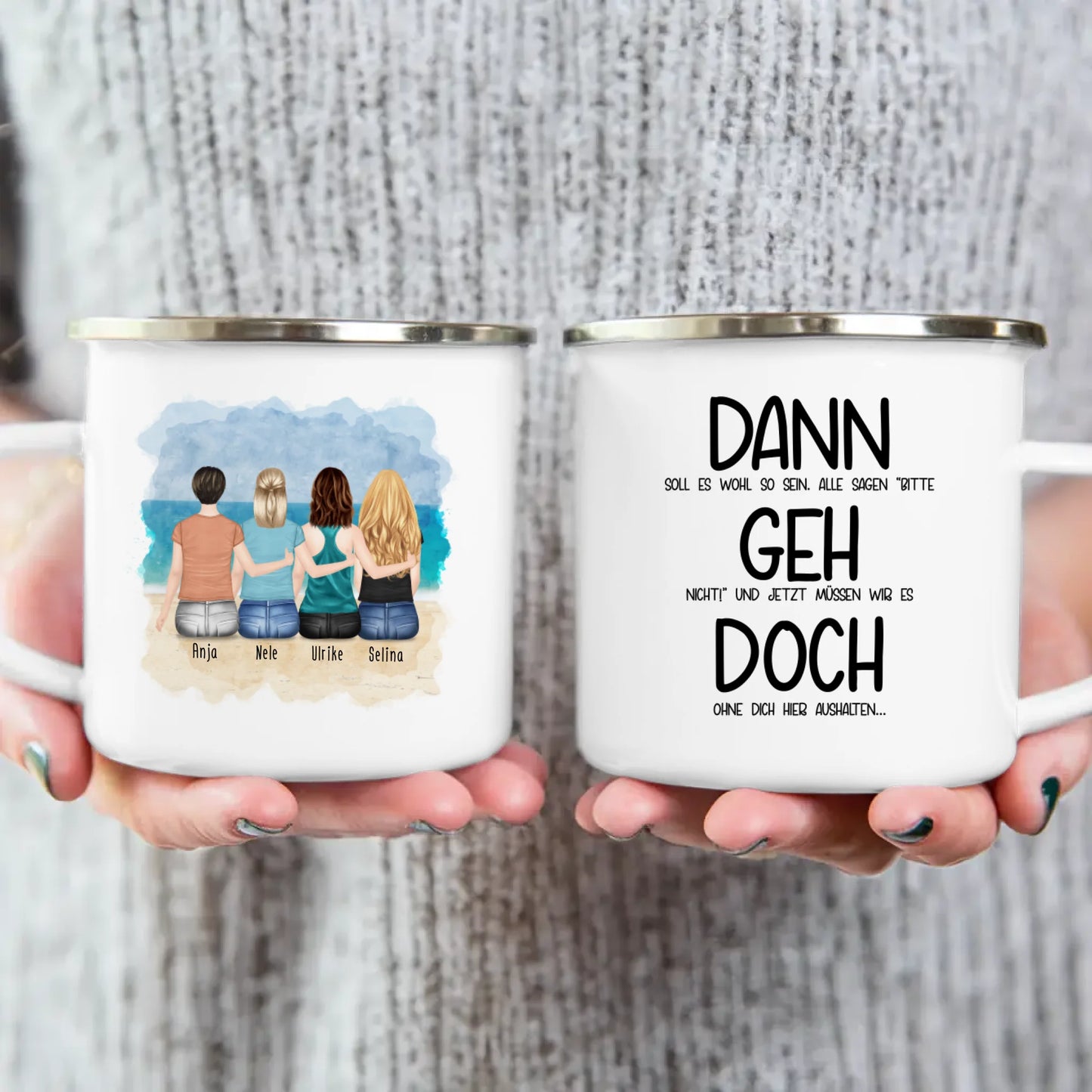 Personalisierte Tasse Kollegen (4 Frauen) - Abschiedsgeschenk