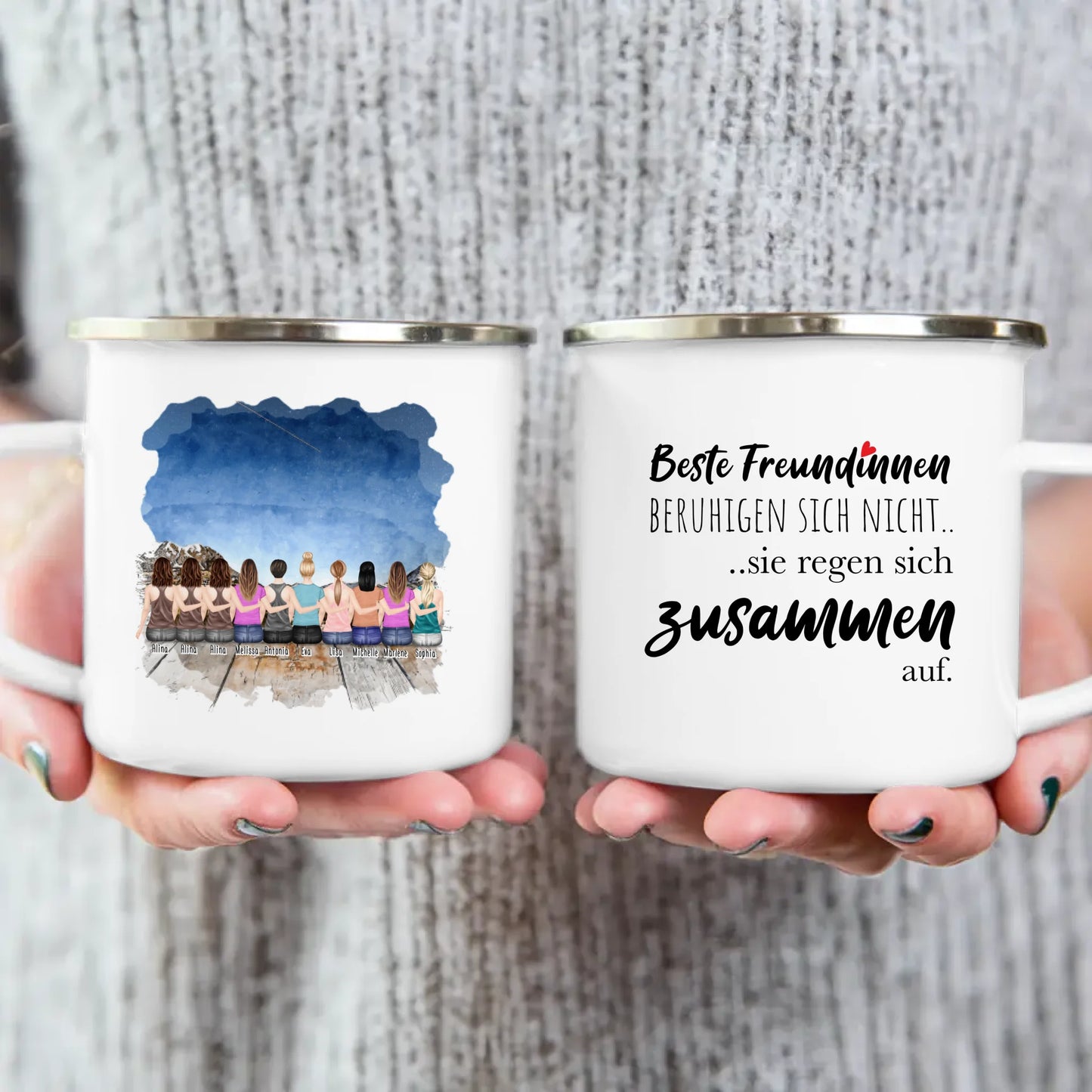 Personalisierte Tasse für Beste Freundinnen (10 Freundinnen)