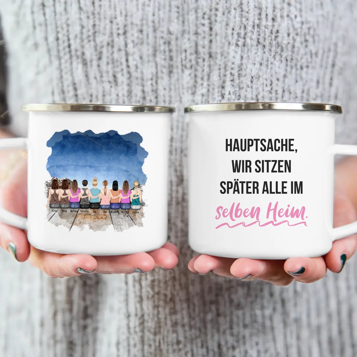 Personalisierte Tasse für Beste Freundinnen (9 Freundinnen)