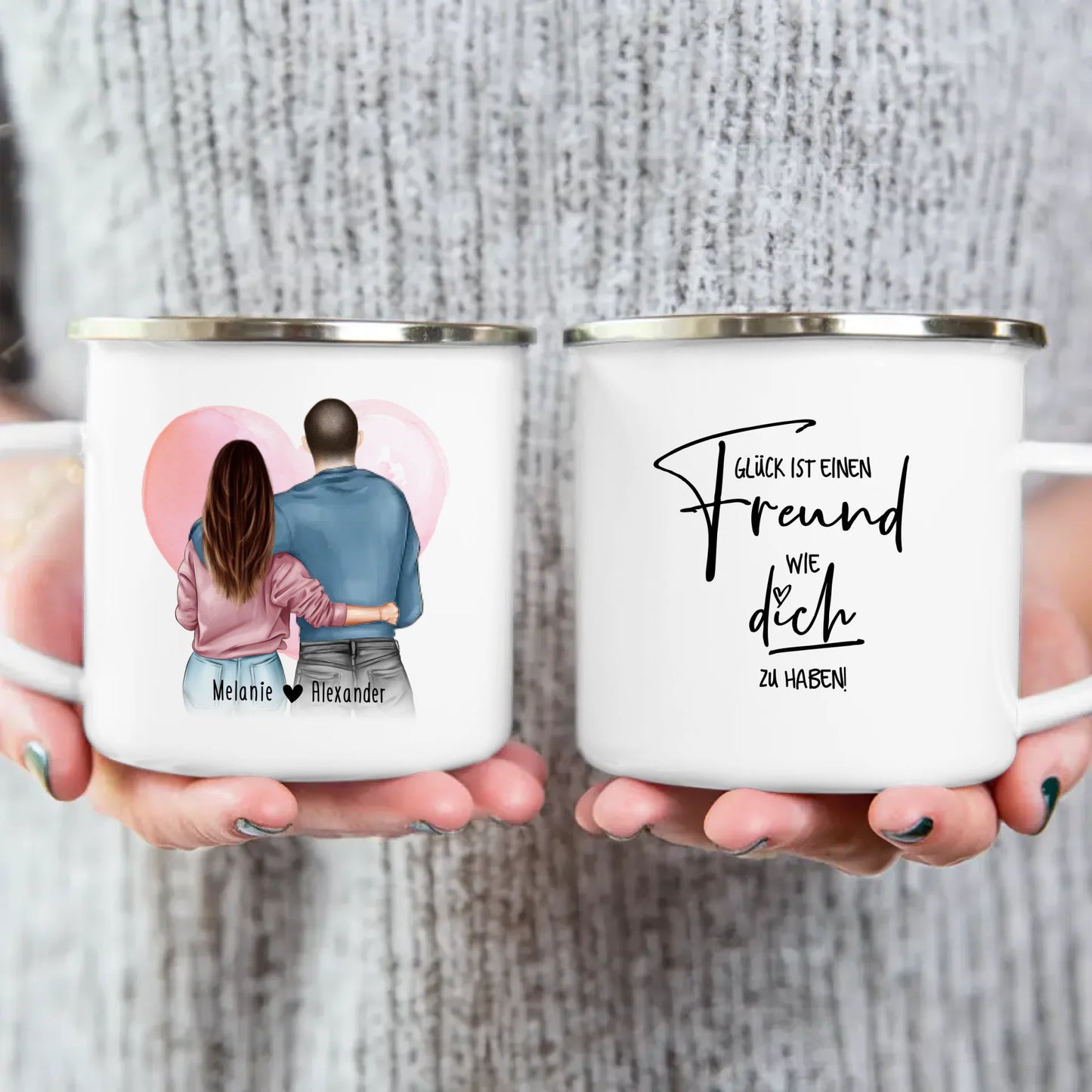 Personalisierte Tasse mit Paar (stehend) - Pärchen Tasse