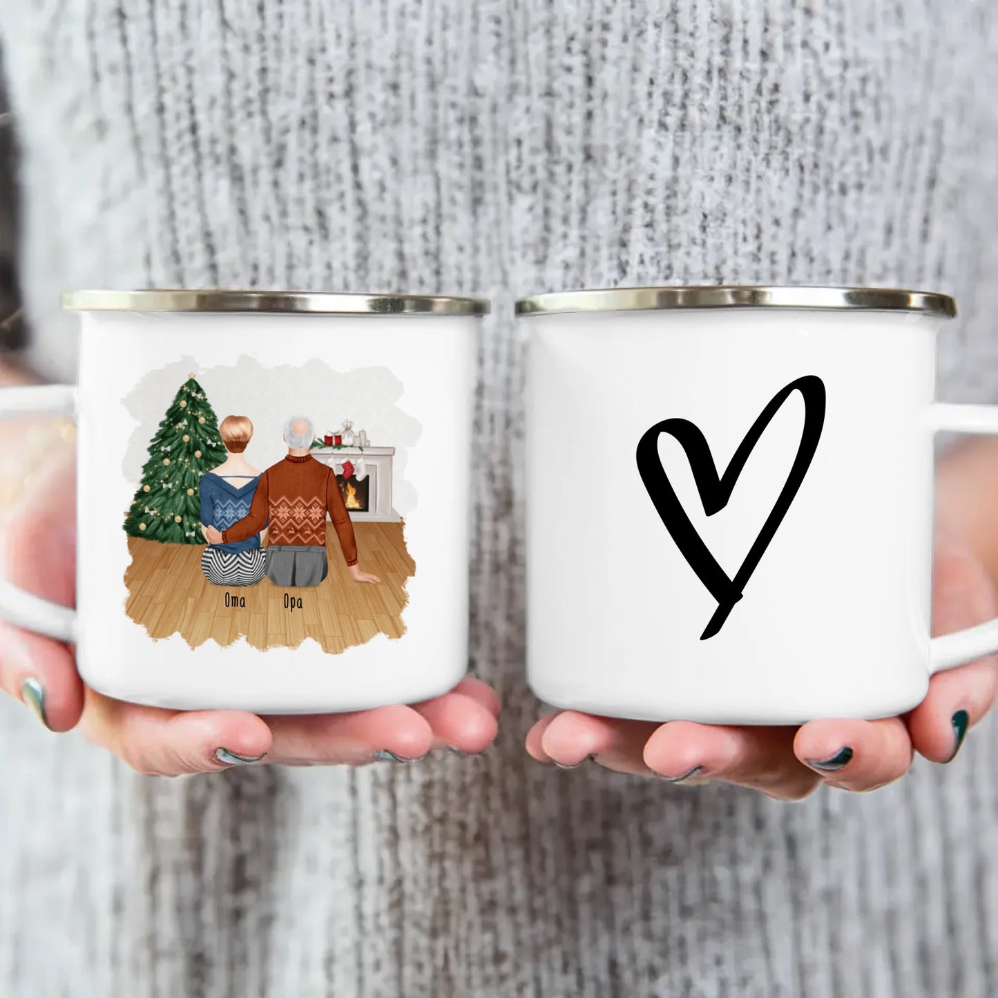 Personalisierte Tasse mit Oma und Opa - Weihnachtstasse