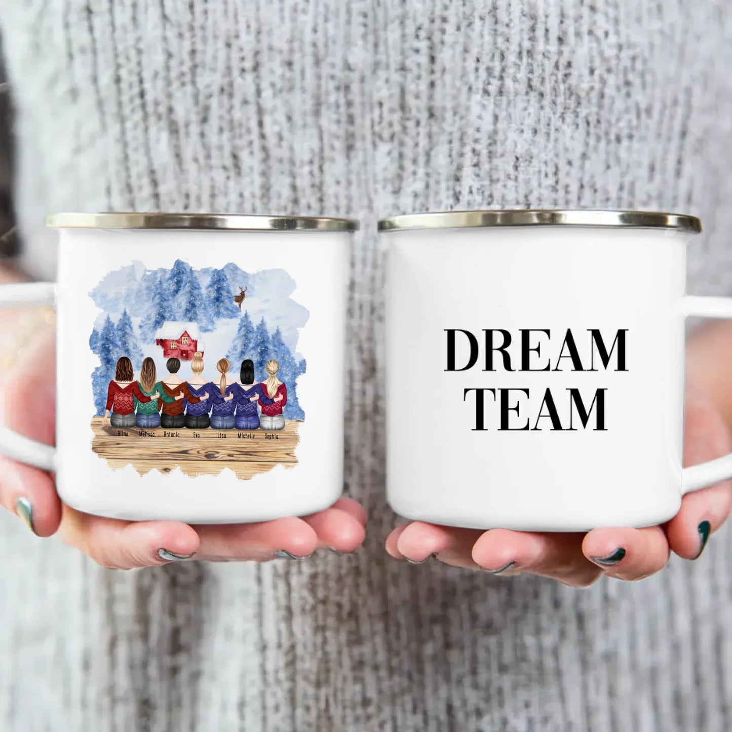 Personalisierte Tasse für Beste Freundinnen (7 Freundinnen) - Weihnachtstasse