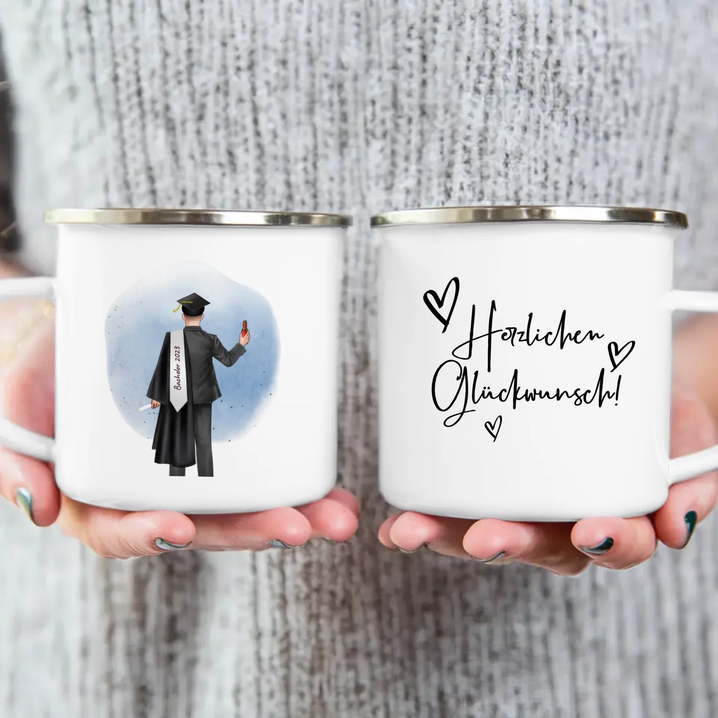 Personalisierte Tasse - Bachelor/Master/Abi/Schulabschluss Geschenk (1 Mann)