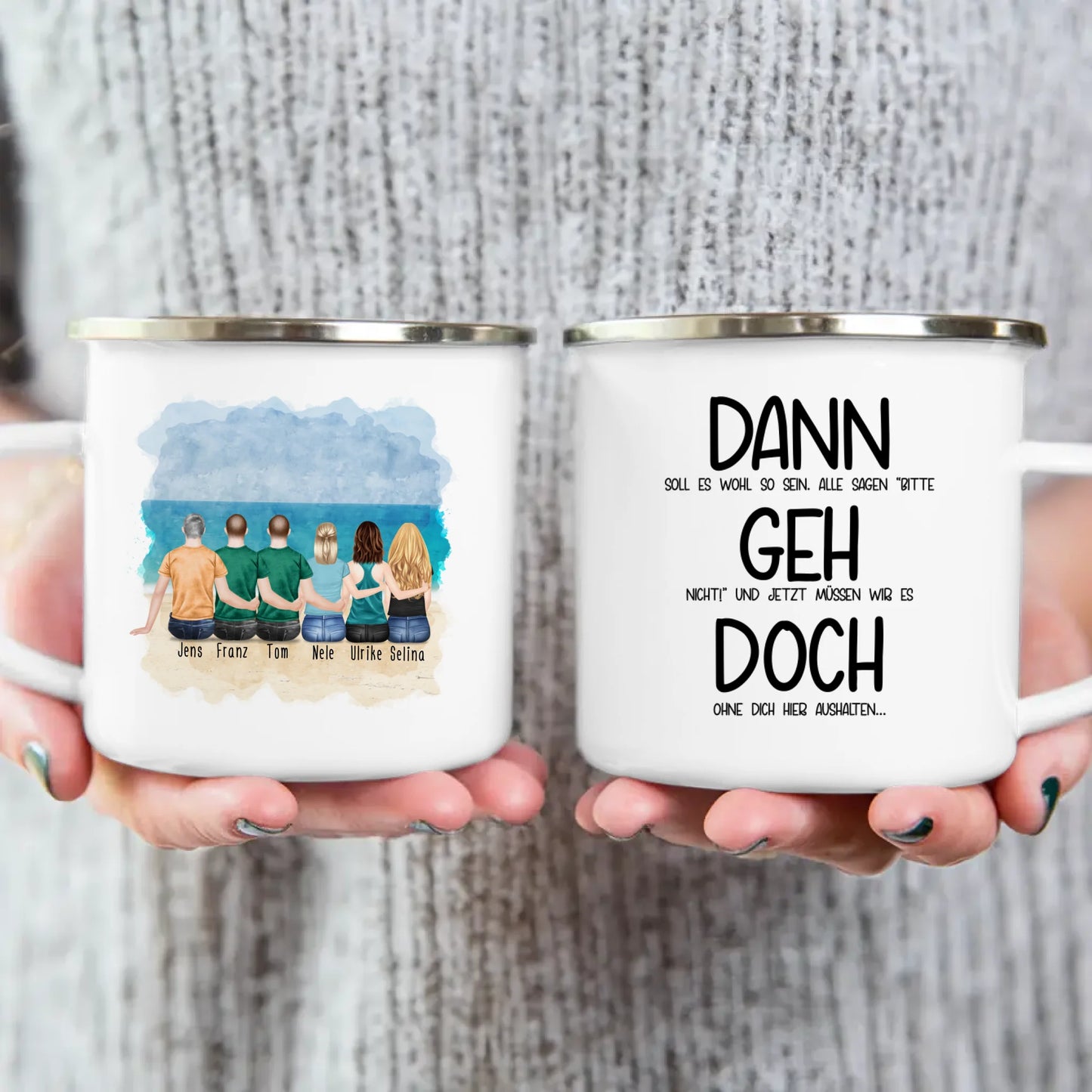 Personalisierte Tasse Kollegen (3 Frauen + 3 Männer) - Abschiedsgeschenk