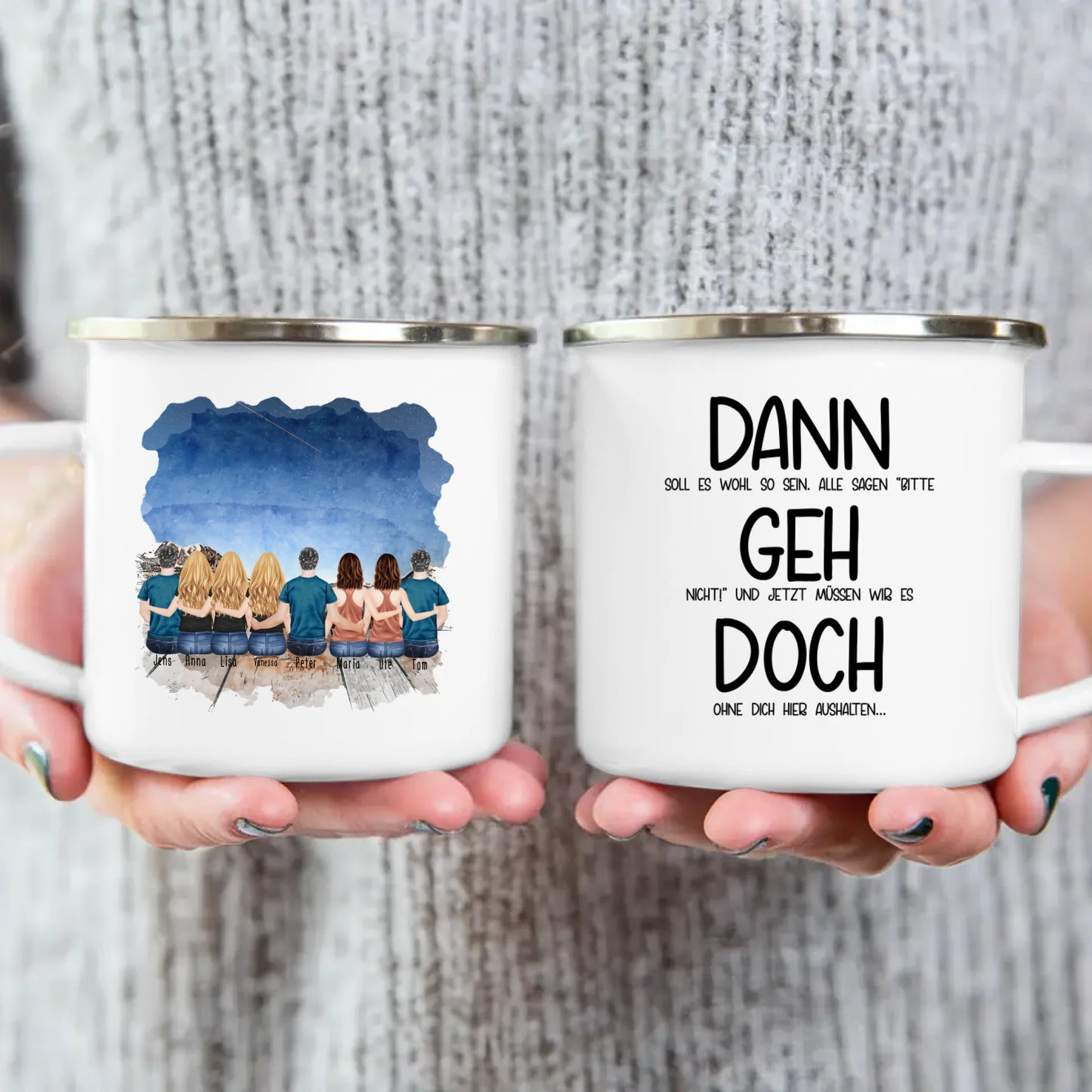 Personalisierte Tasse Kollegen (5 Frauen + 3 Männer) - Abschiedsgeschenk