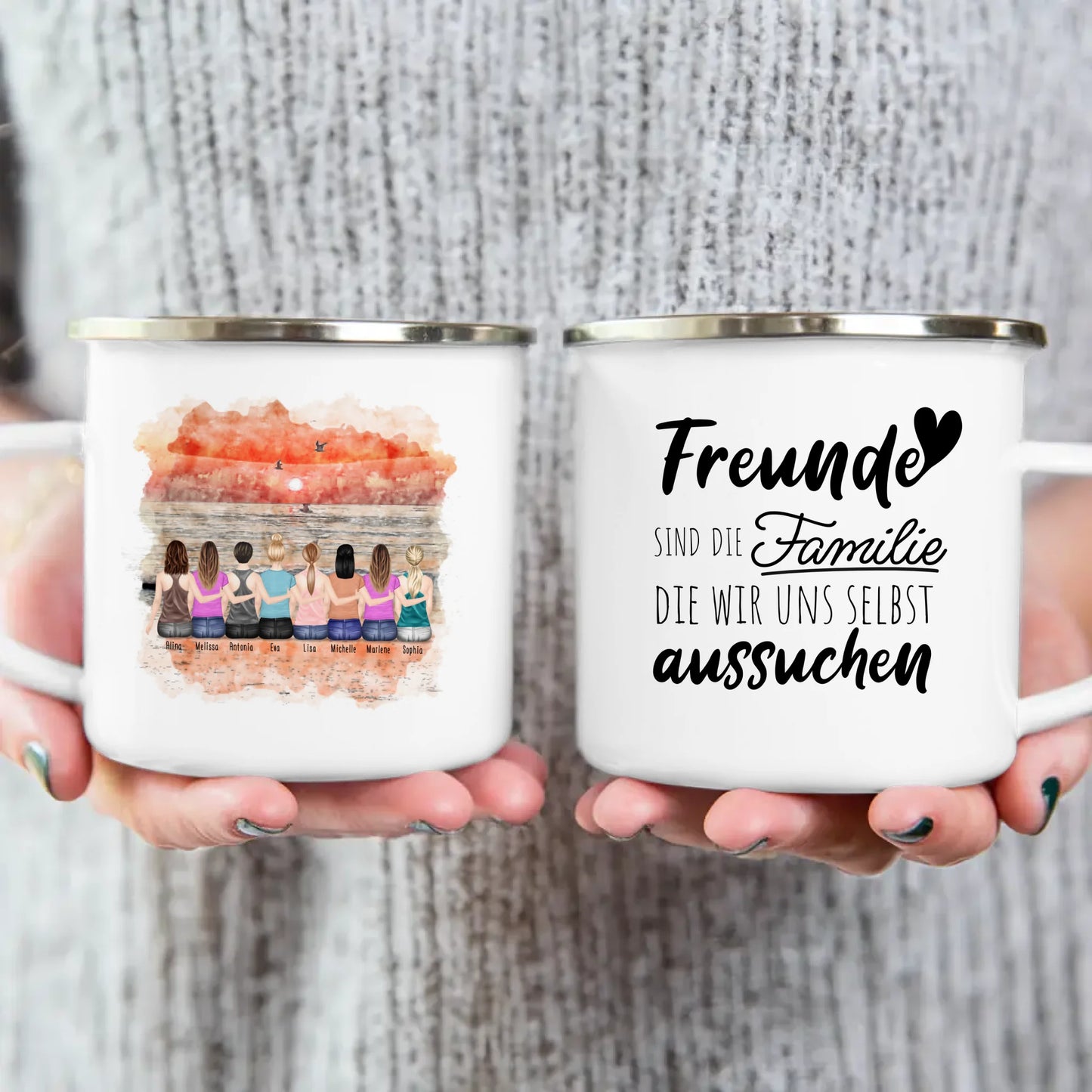 Personalisierte Tasse für Beste Freundinnen (8 Freundinnen)