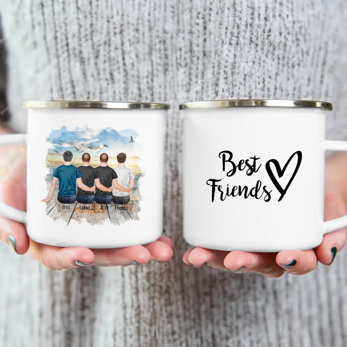 Personalisierte Tasse - Beste Freunde (4 Männer)