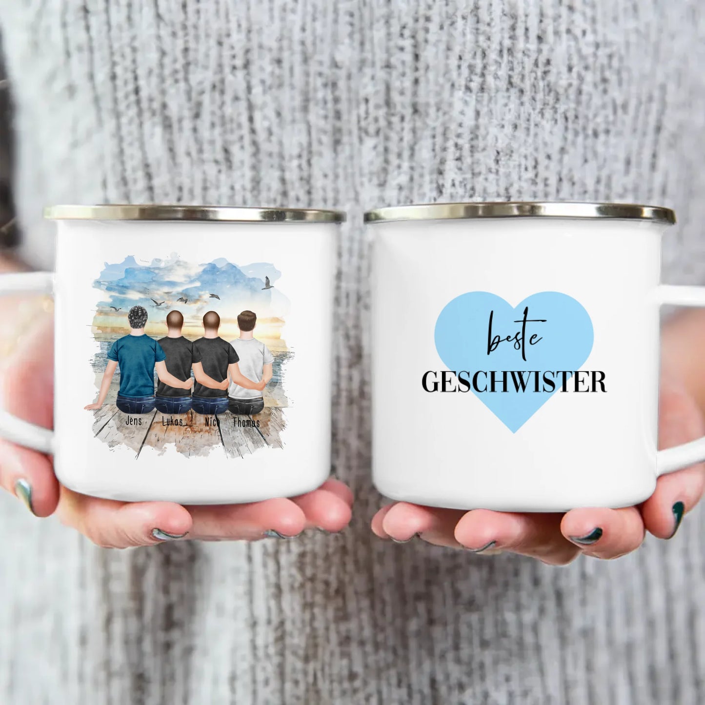 Personalisierte Tasse mit Bruder (4 Brüder)