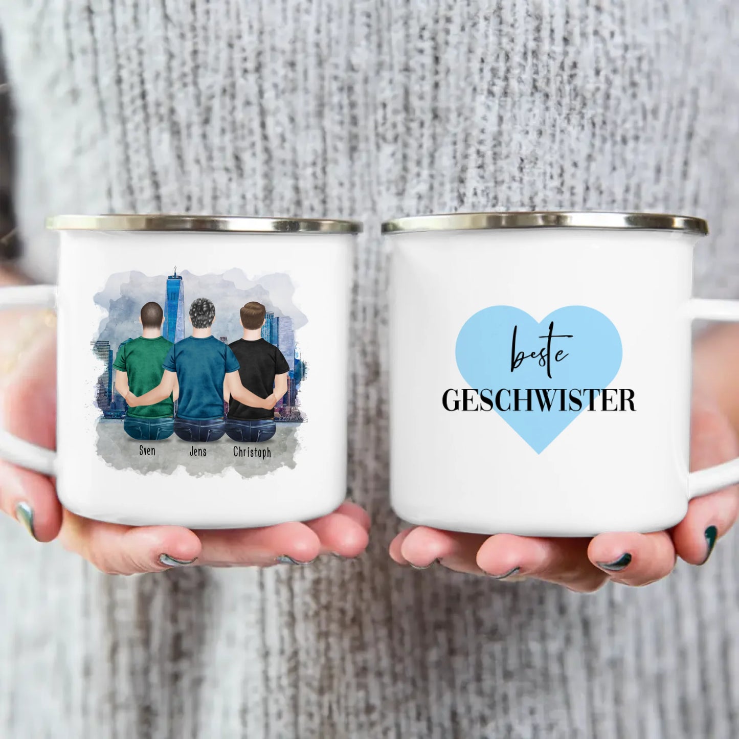 Personalisierte Tasse mit Bruder (3 Brüder)