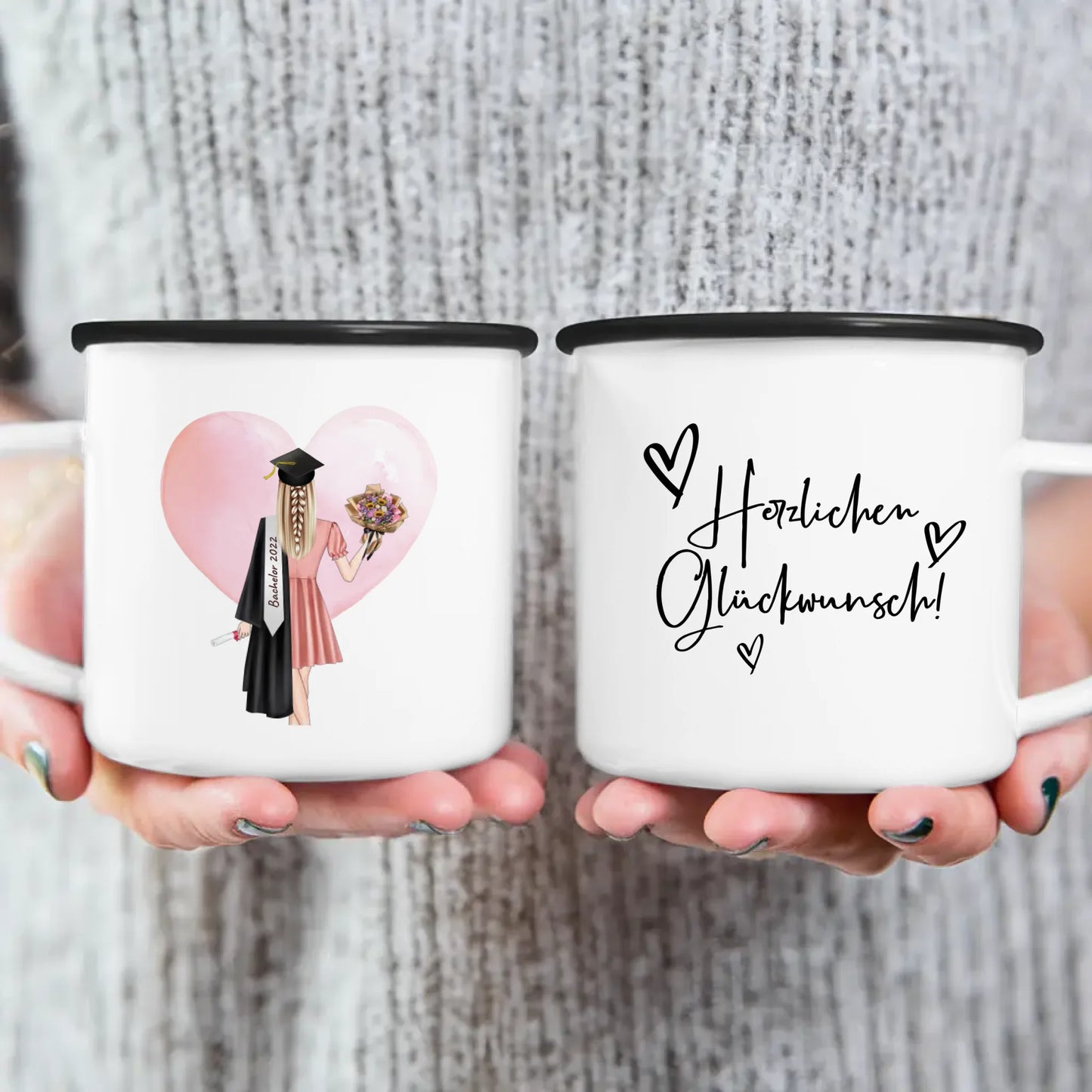 Personalisierte Tasse - Bachelor/Master/Abi/Schulabschluss Geschenk (1 Frau)