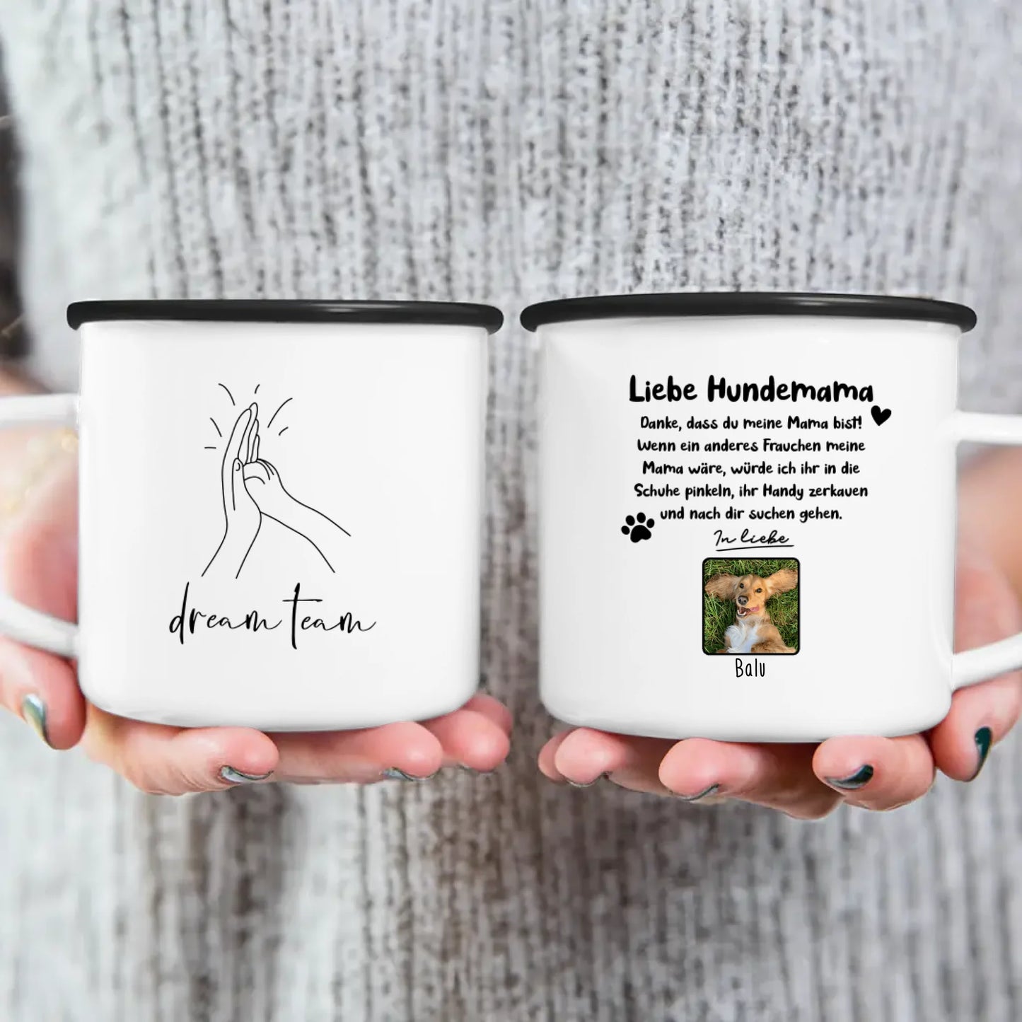 Personalisierte Tasse - Hundemama/Hundepapa (1-6 Hunde)