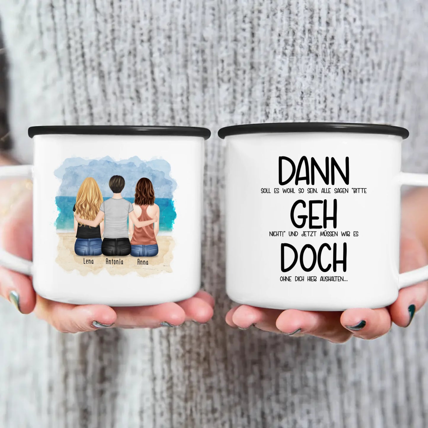 Personalisierte Tasse Kollegen (3 Frauen) - Abschiedsgeschenk