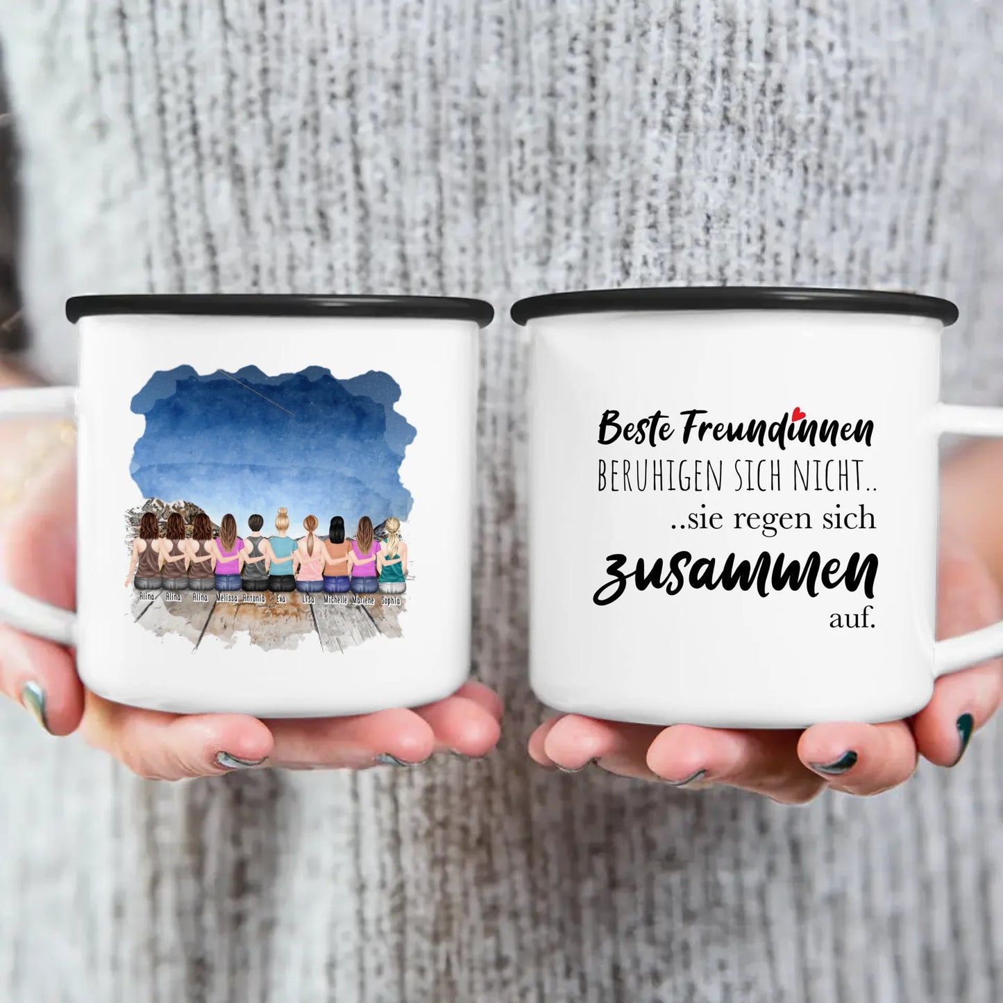 Personalisierte Tasse für Beste Freundinnen (10 Freundinnen)