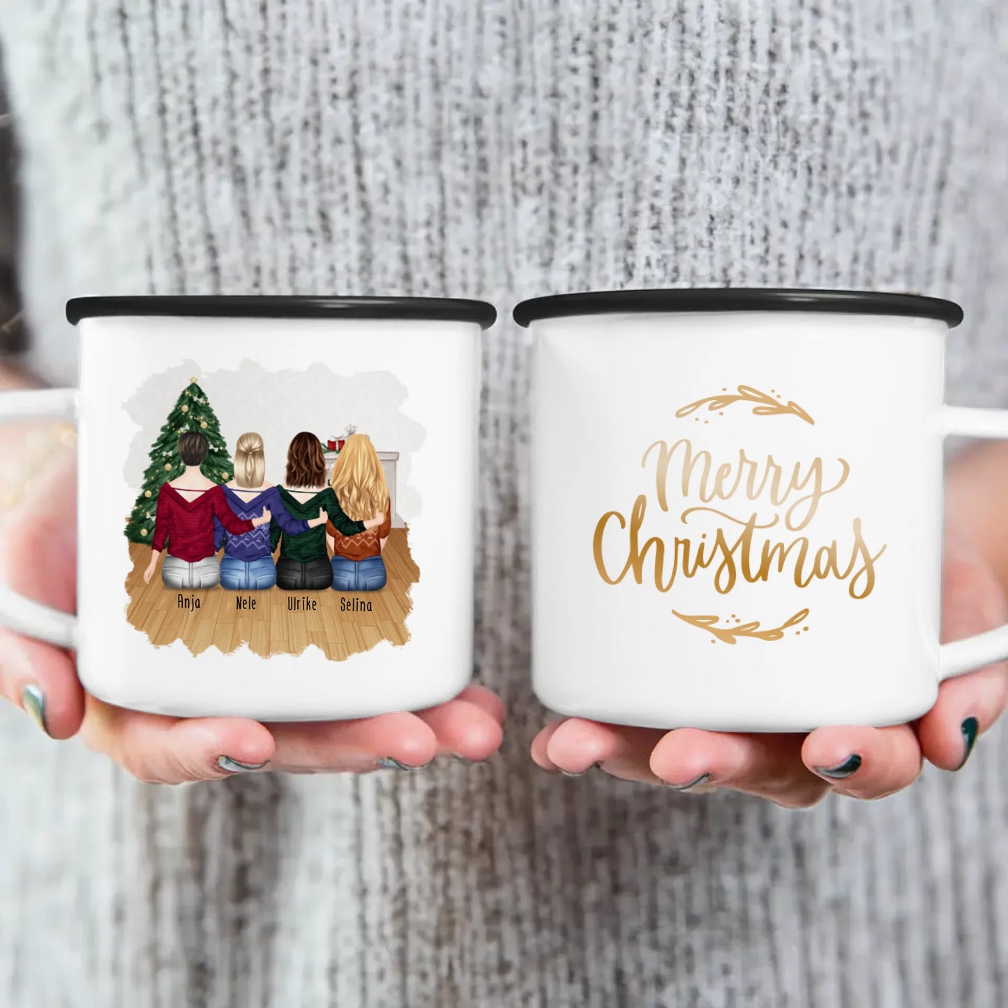 Personalisierte Tasse für Beste Schwestern (4 Schwestern) - Weihnachtstasse