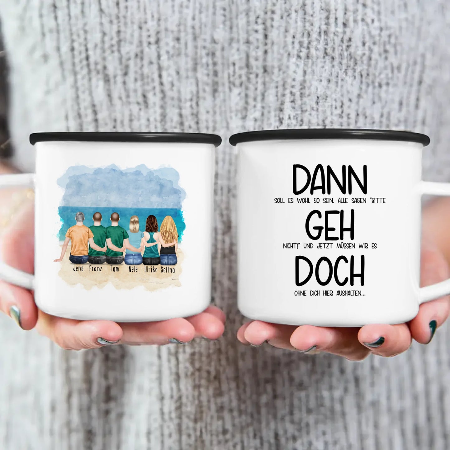 Personalisierte Tasse Kollegen (3 Frauen + 3 Männer) - Abschiedsgeschenk