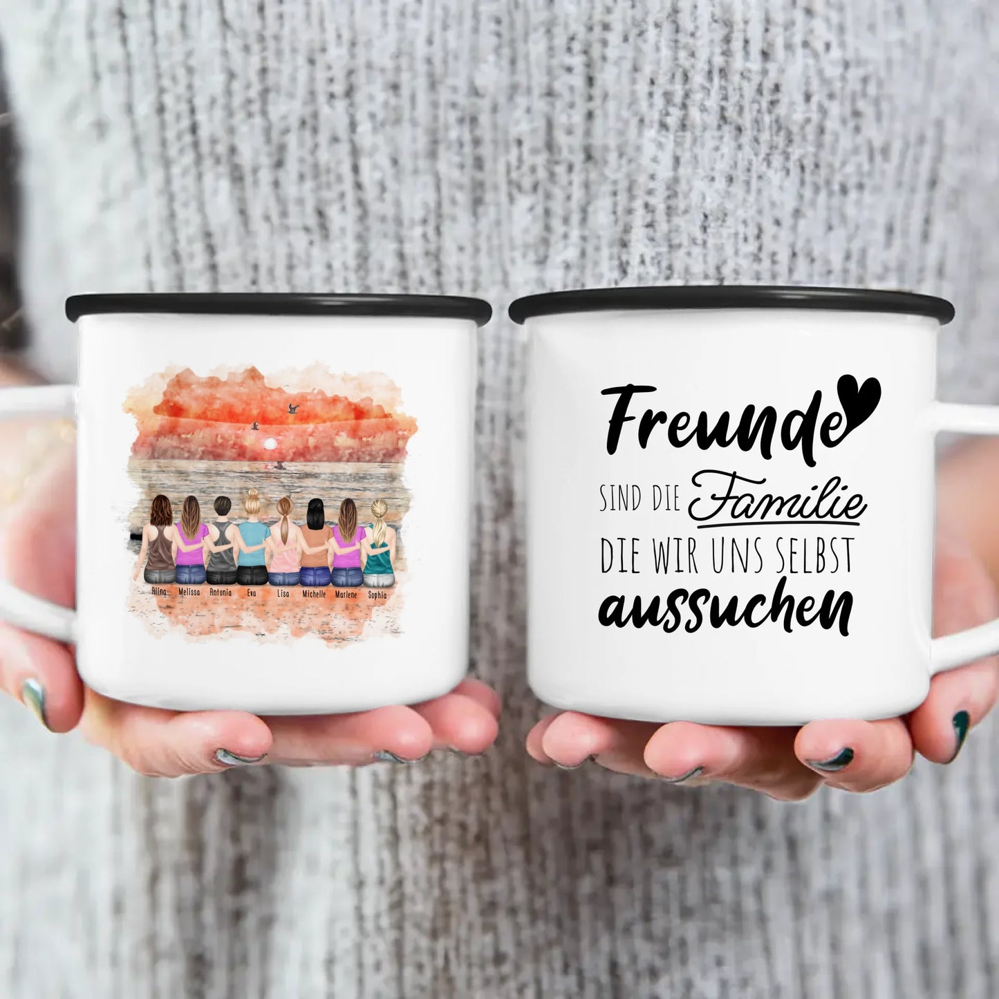 Personalisierte Tasse für Beste Freundinnen (8 Freundinnen)