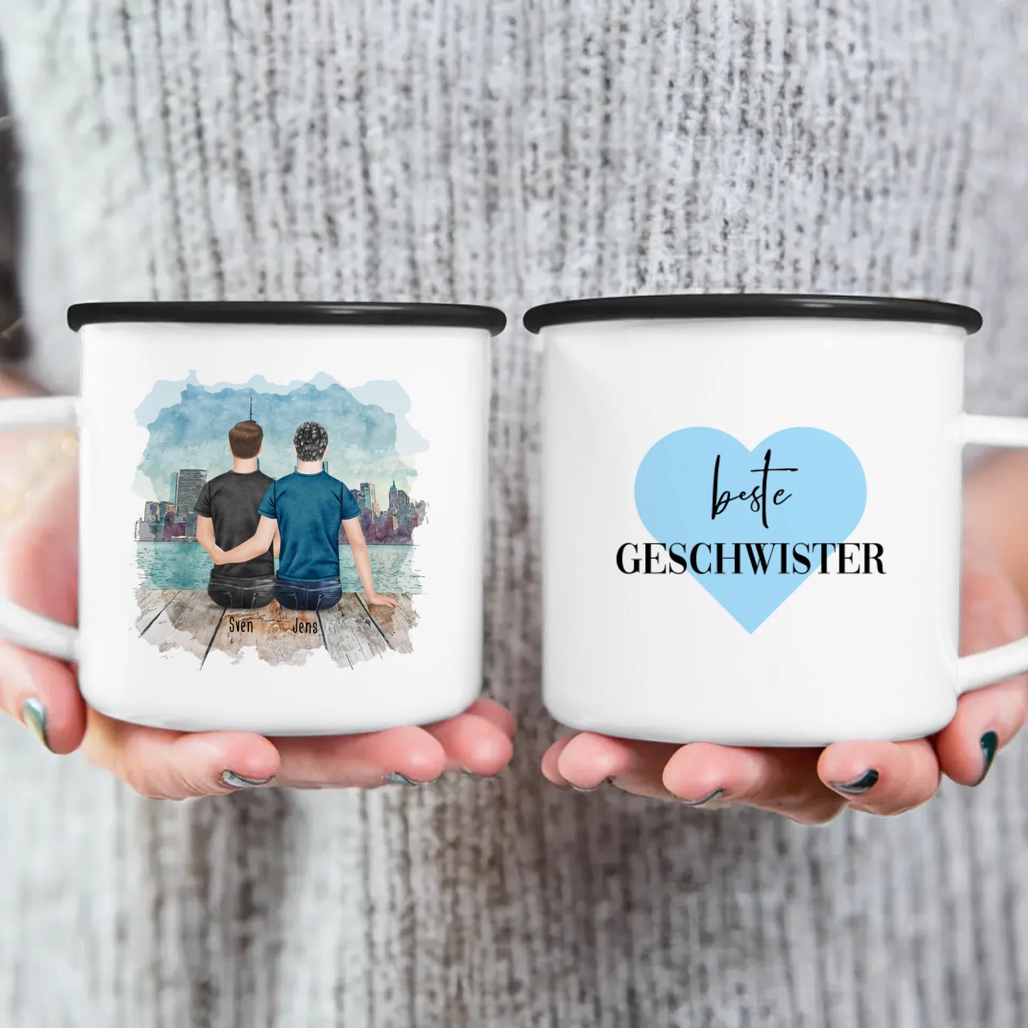 Personalisierte Tasse mit Bruder (2 Brüder)