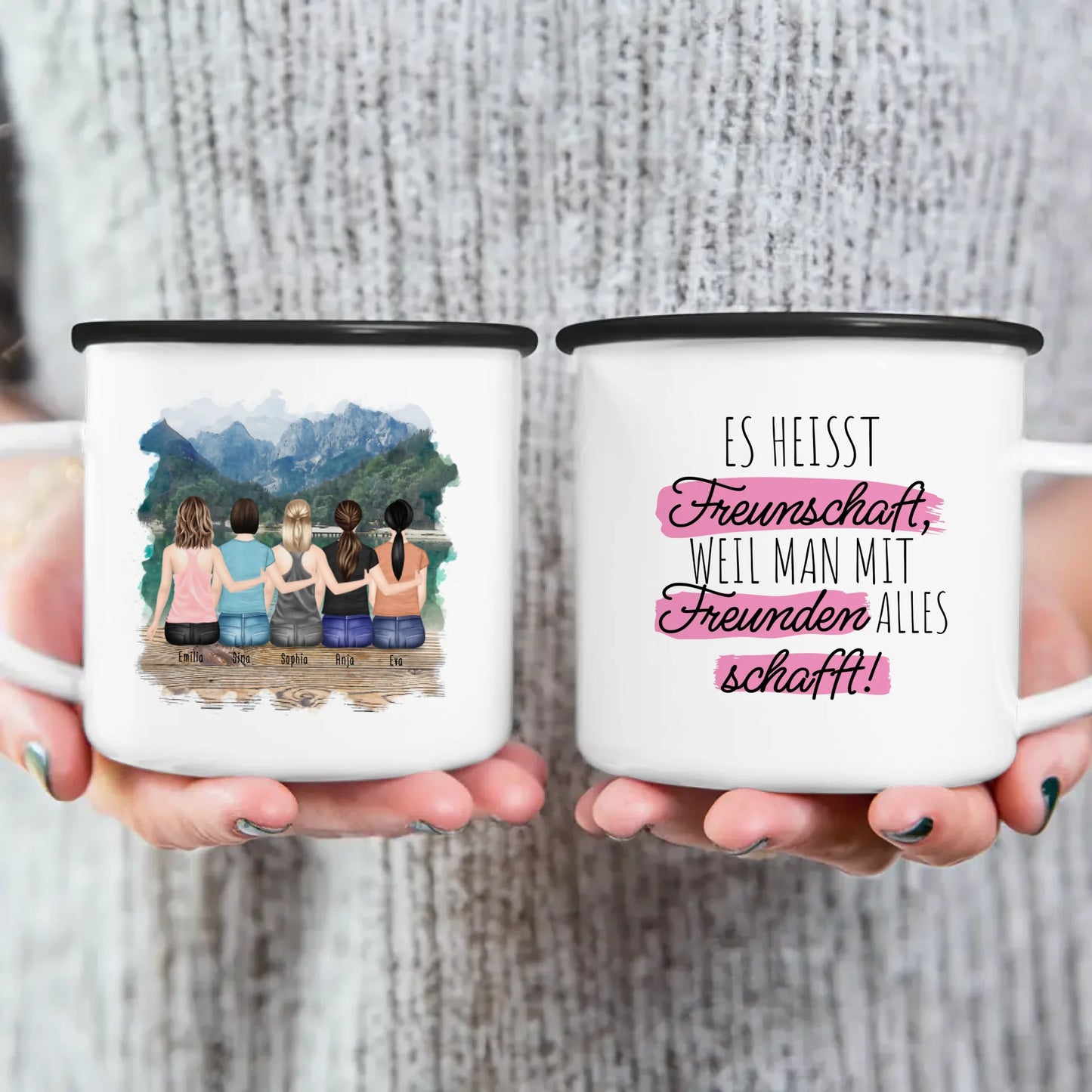 Personalisierte Tasse für Beste Schwestern (5 Schwestern)