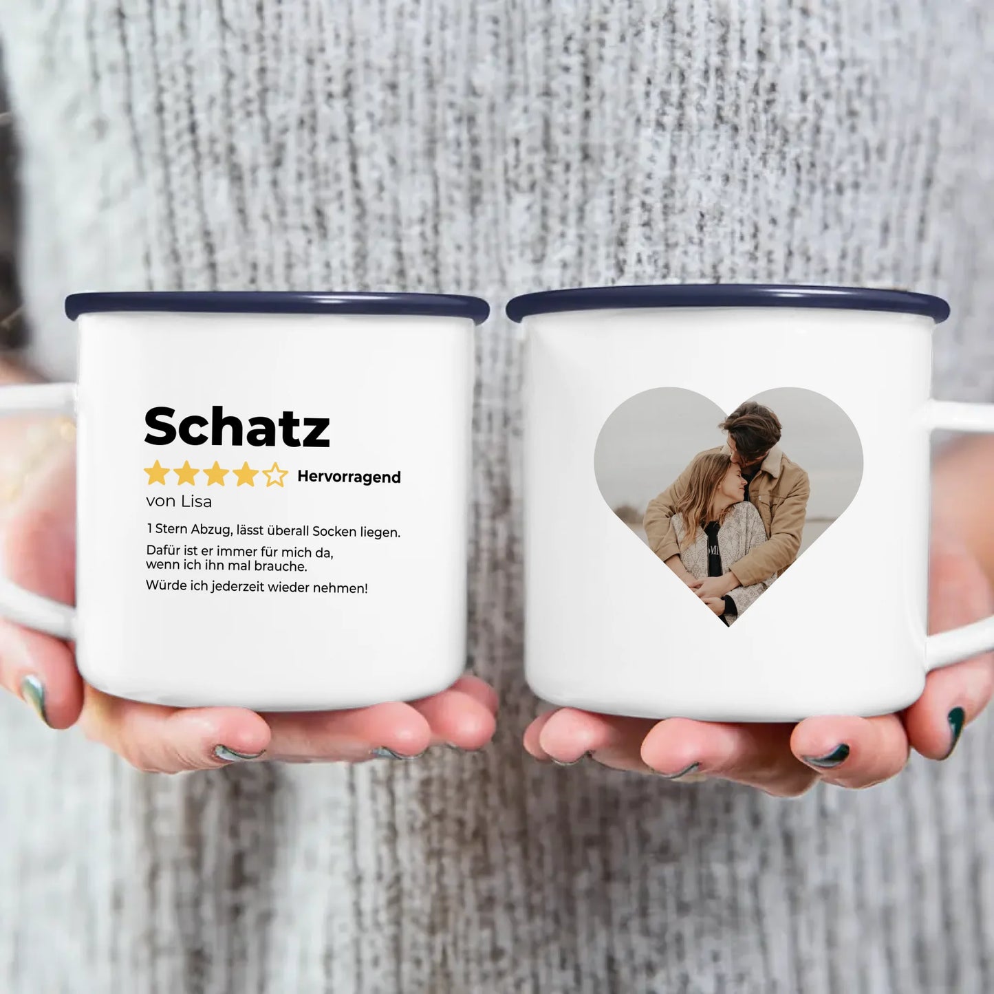 Personalisierte Tasse - Bewertung für Partner