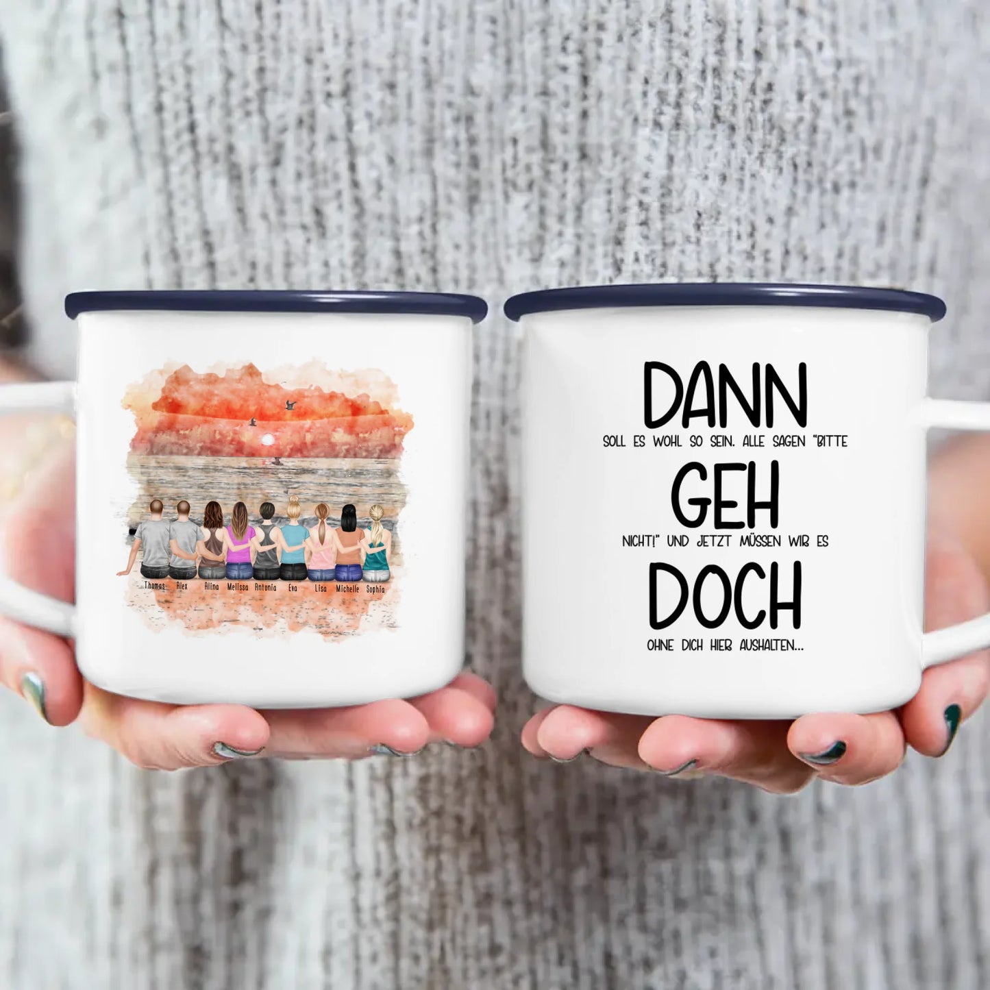 Personalisierte Tasse Kollegen (7 Frauen +  2 Männer) - Abschiedsgeschenk