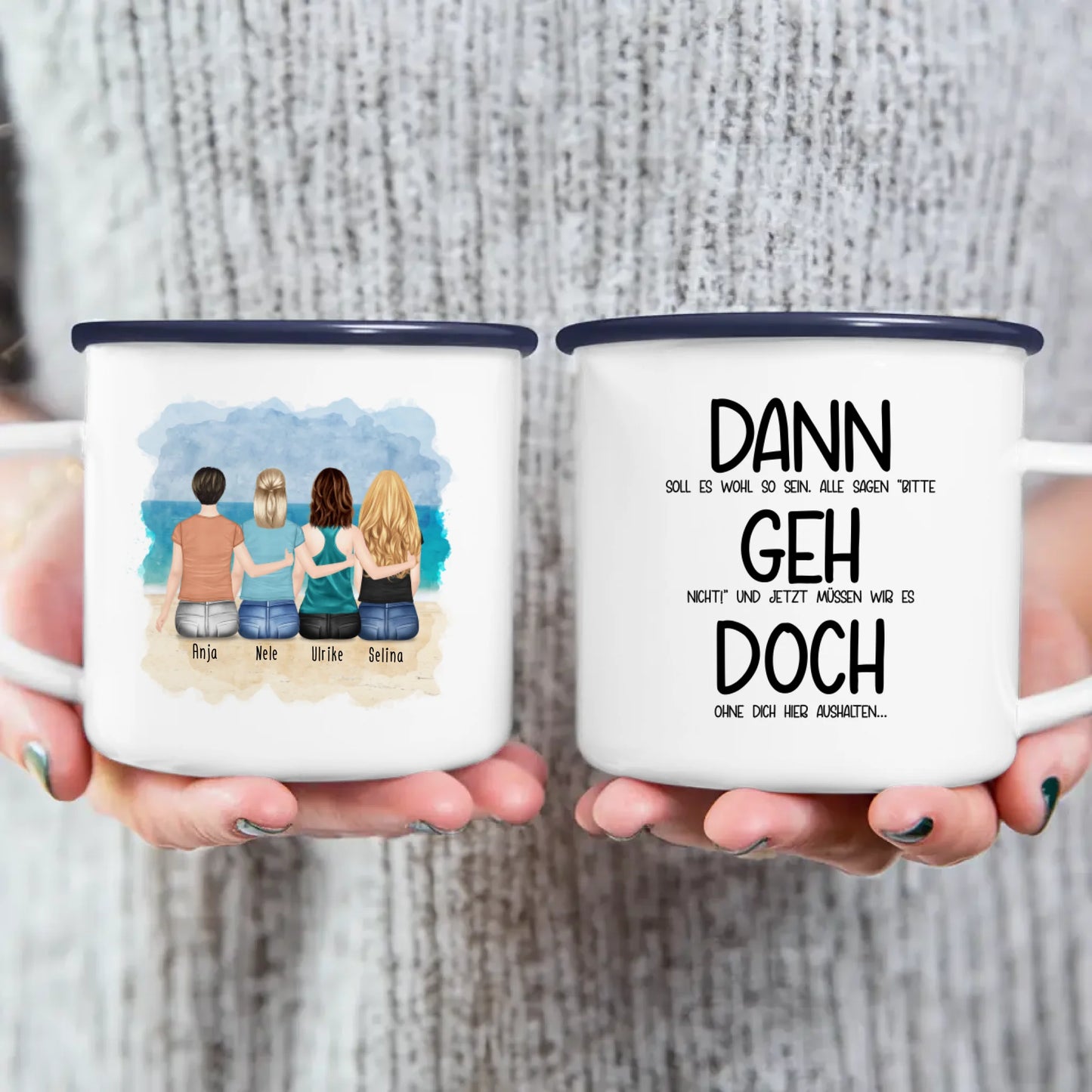 Personalisierte Tasse Kollegen (4 Frauen) - Abschiedsgeschenk