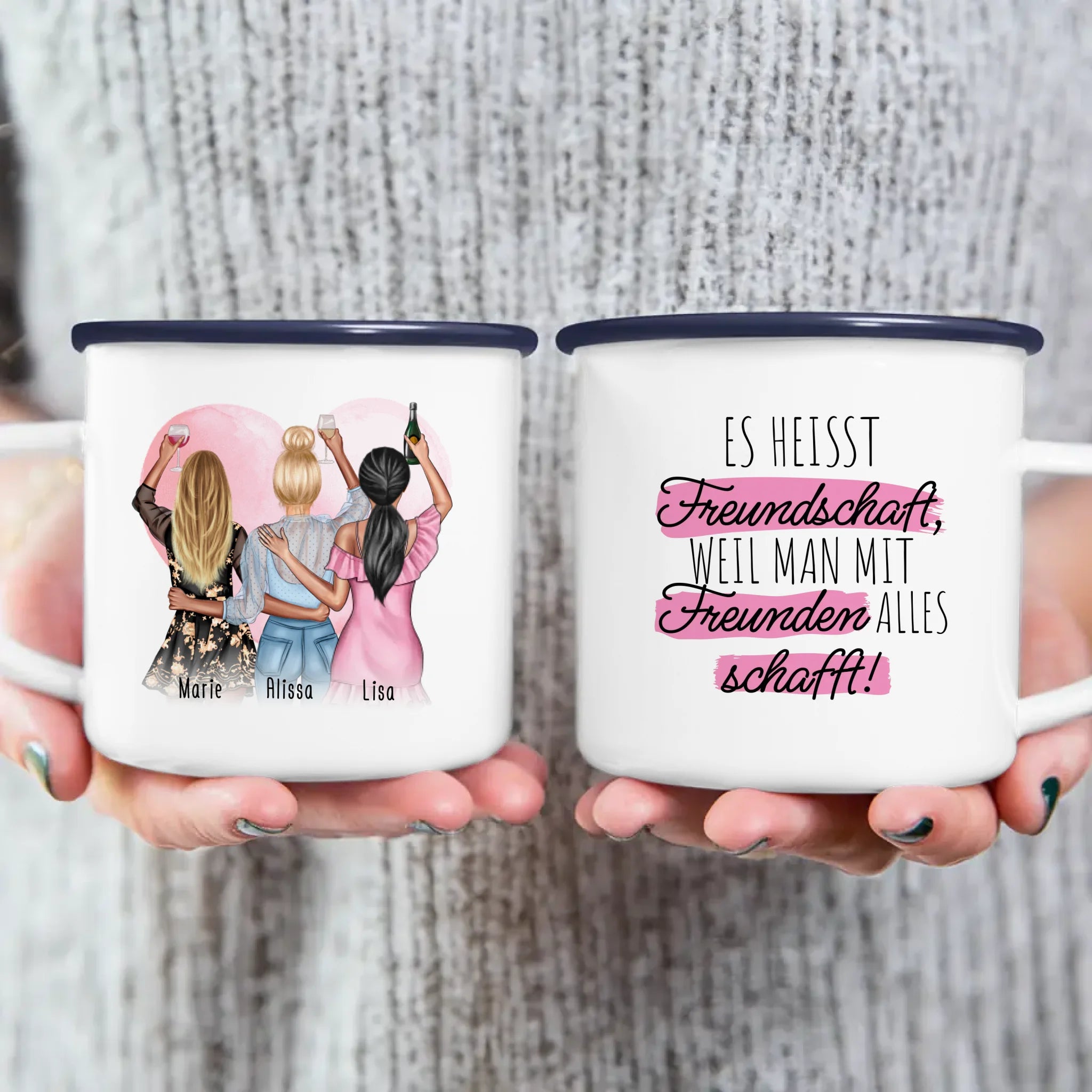 Personalisierte Tasse Beste Freundinnen (3 Freundinnen)