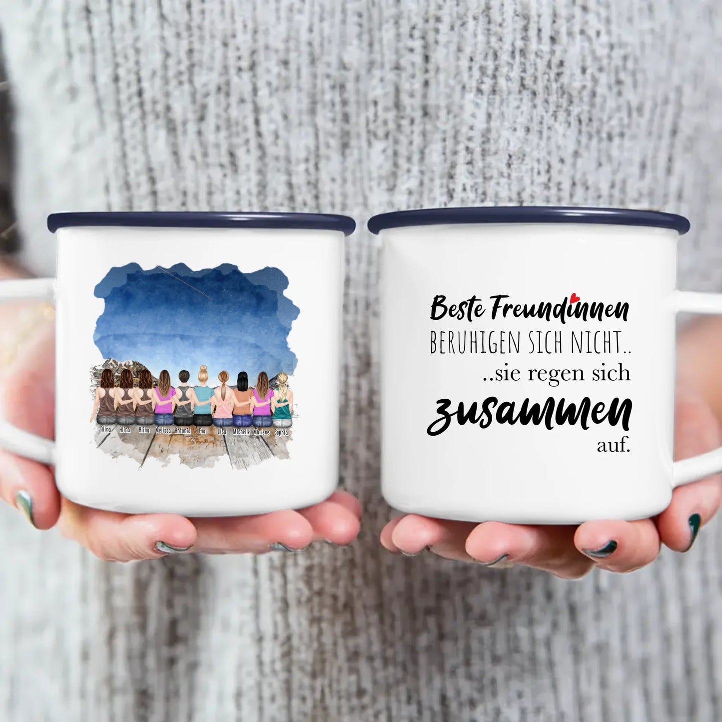 Personalisierte Tasse für Beste Freundinnen (10 Freundinnen)