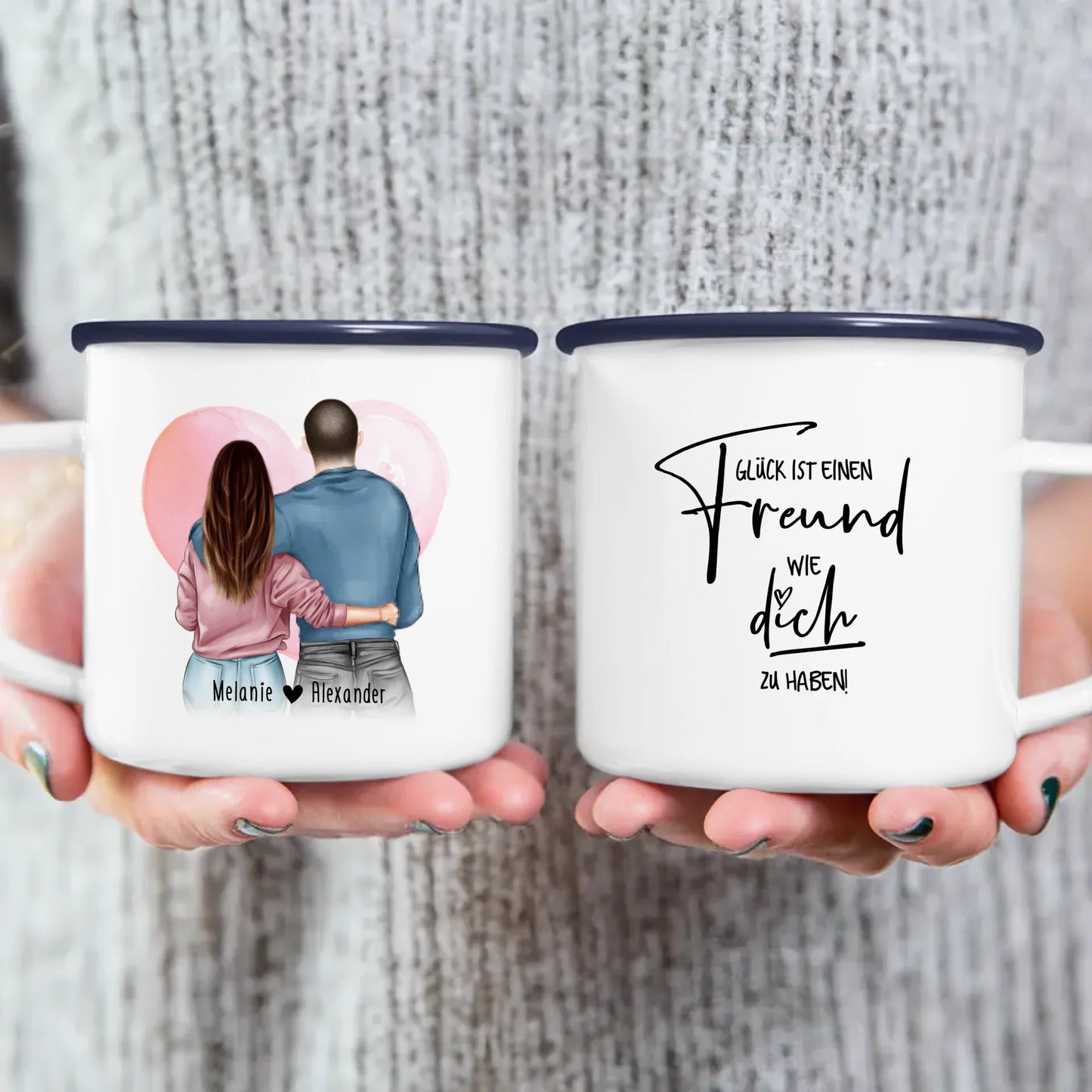 Personalisierte Tasse mit Paar (stehend) - Pärchen Tasse