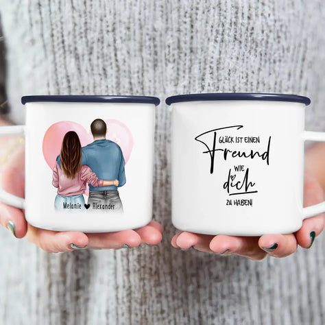 Personalisierte Tasse mit Paar (stehend) - Pärchen Tasse