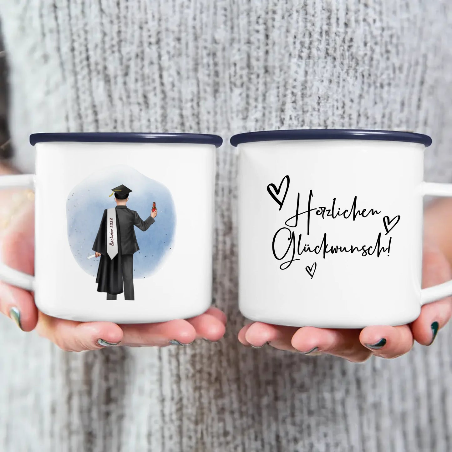 Personalisierte Tasse - Bachelor/Master/Abi/Schulabschluss Geschenk (1 Mann)