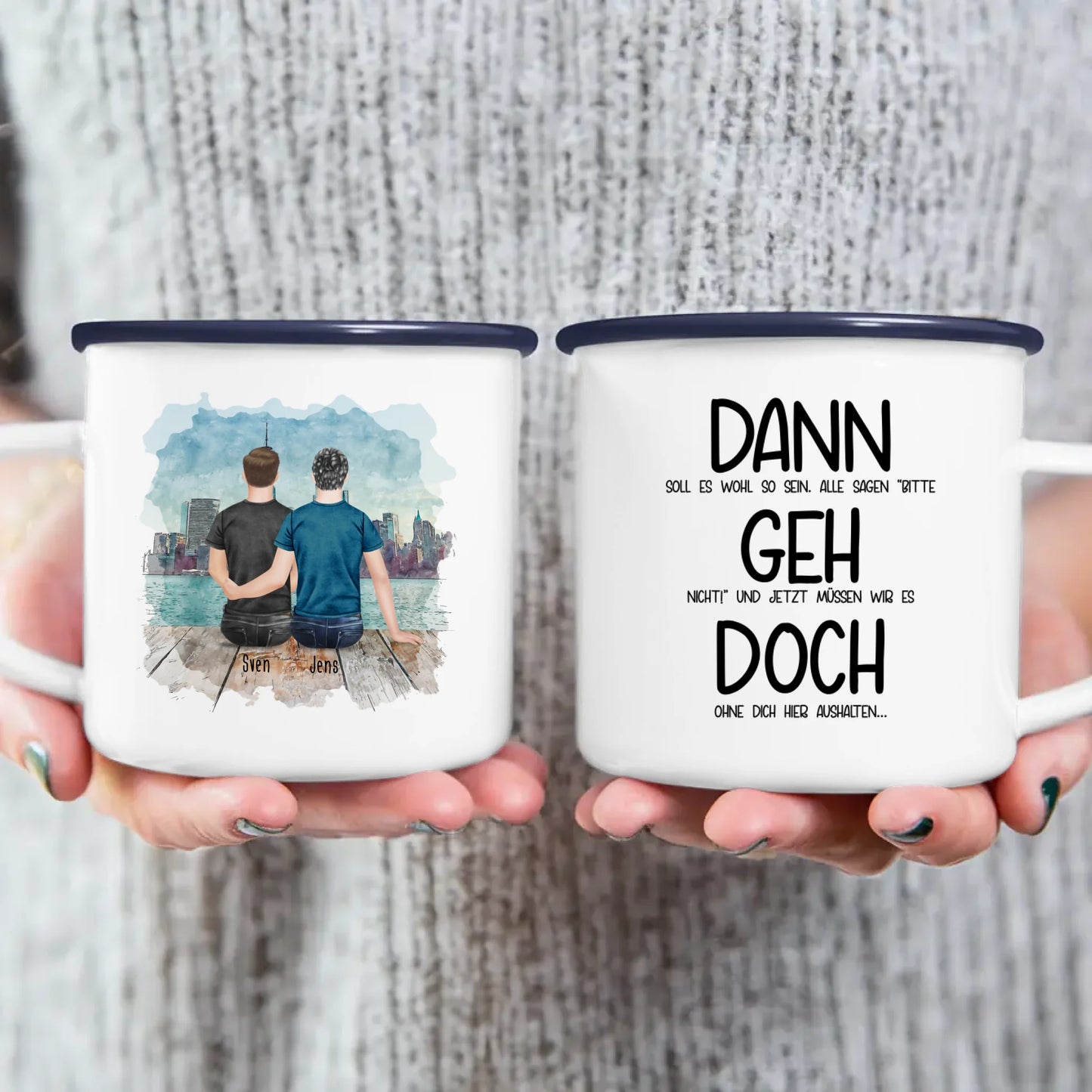 Personalisierte Tasse Kollegen (2 Männer) - Abschiedsgeschenk