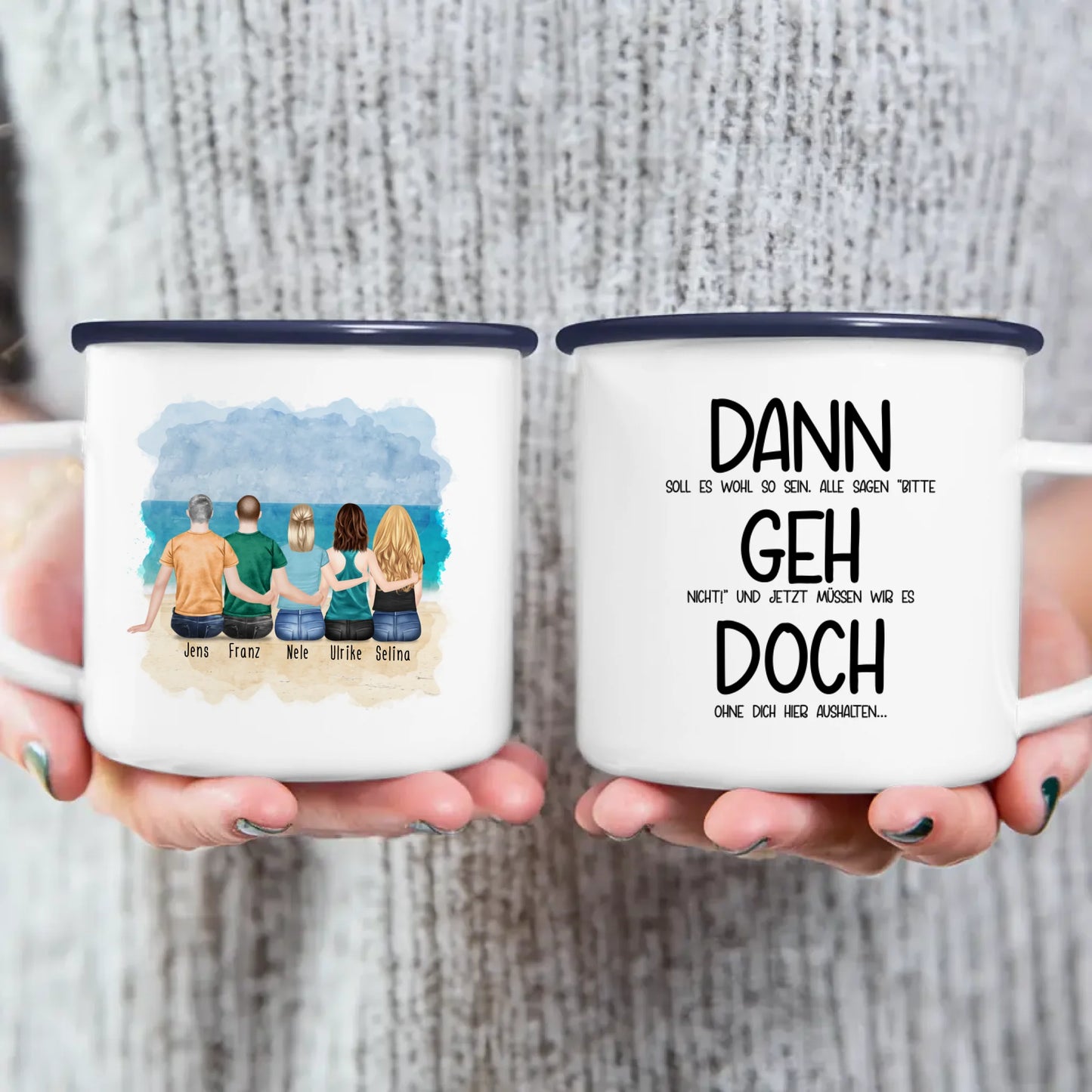 Personalisierte Tasse Kollegen (3 Frauen + 2 Männer) - Abschiedsgeschenk