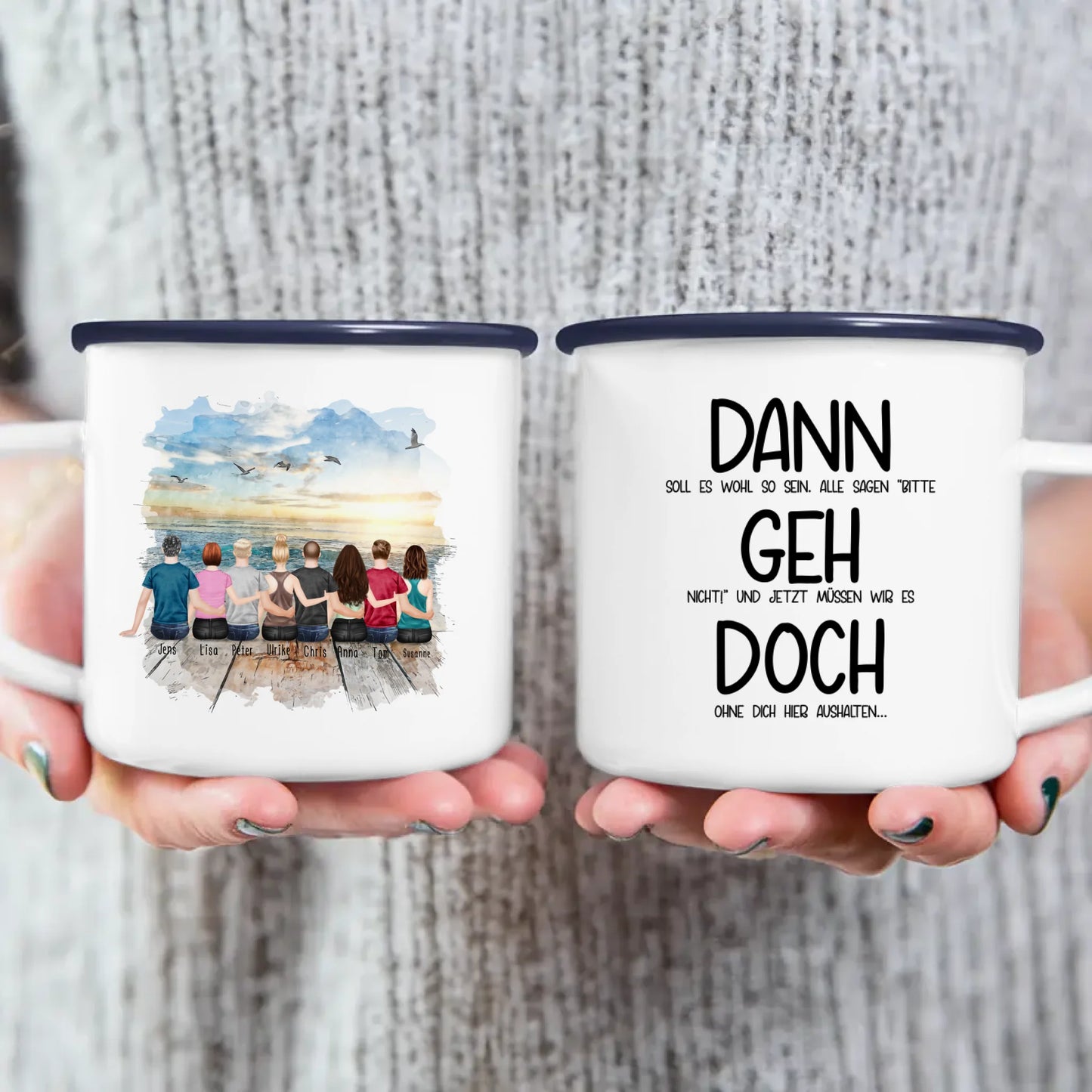 Personalisierte Tasse Kollegen (4 Frauen + 4 Männer) - Abschiedsgeschenk