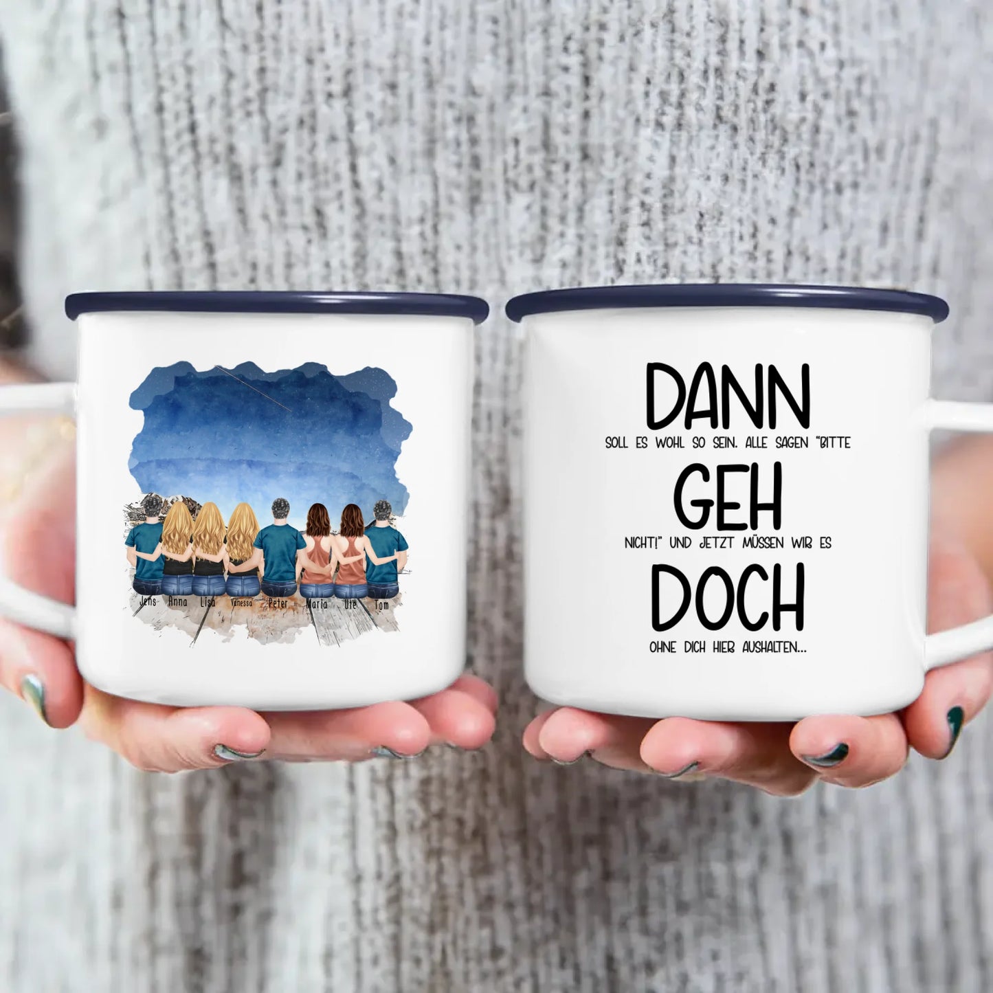 Personalisierte Tasse Kollegen (5 Frauen + 3 Männer) - Abschiedsgeschenk