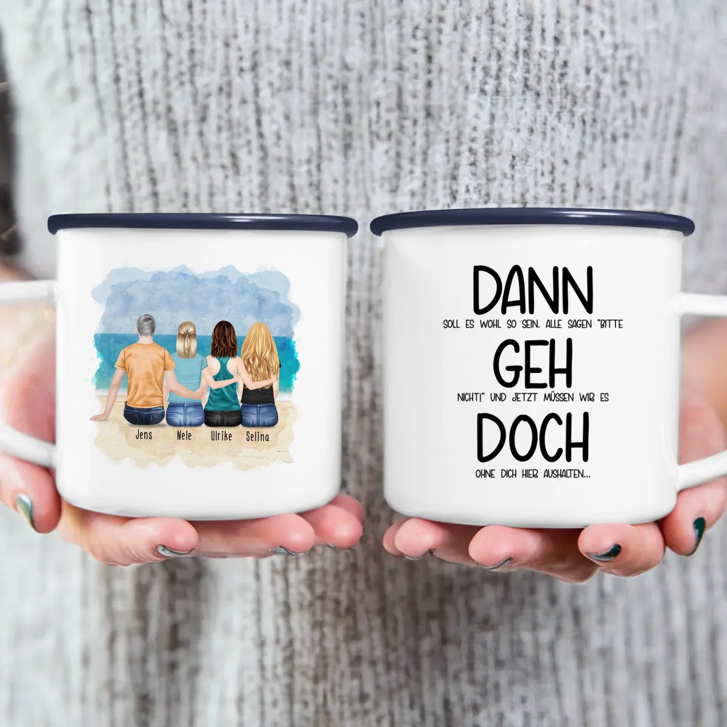 Personalisierte Tasse Kollegen (3 Frauen + 1 Mann) - Abschiedsgeschenk