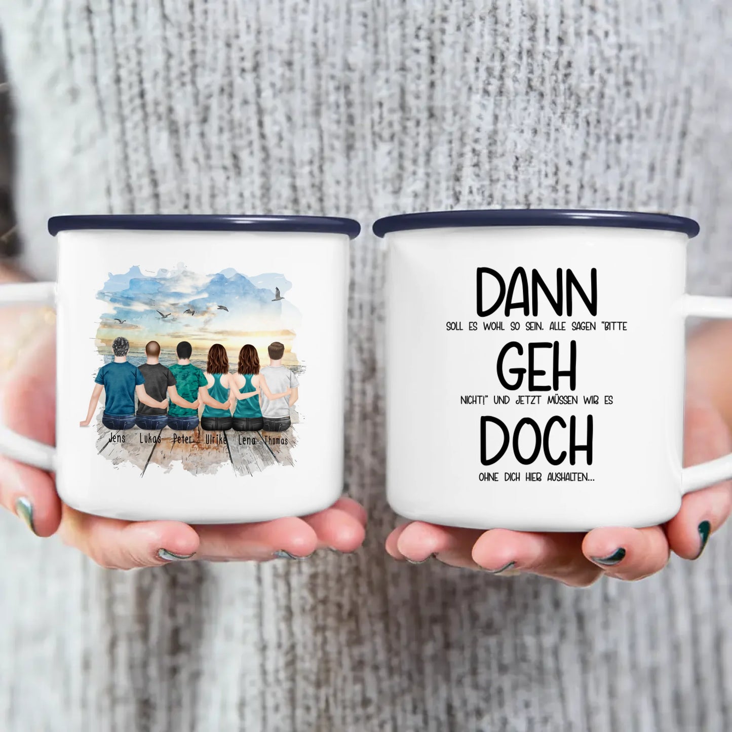 Personalisierte Tasse Kollegen (2 Frauen + 4 Männer) - Abschiedsgeschenk