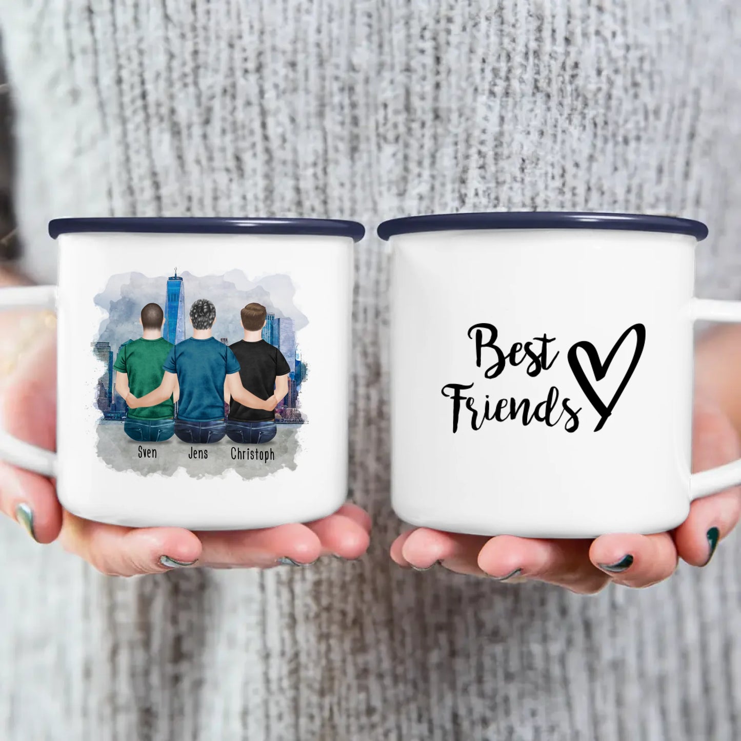 Personalisierte Tasse - Beste Freunde (3 Männer)